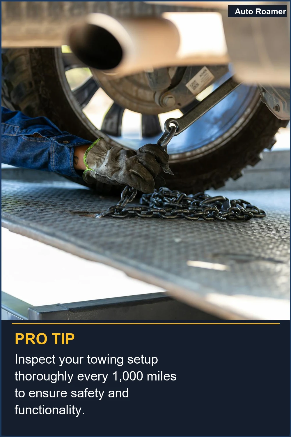 Inspect your towing setup thoroughly every 1,000 miles to ensure safety and functionality.