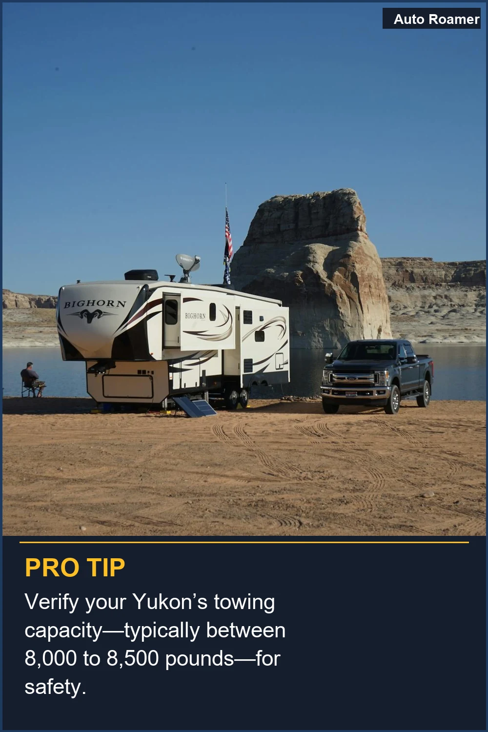 Verify your Yukon's towing capacity--typically between 8,000 to 8,500 pounds--for safety.