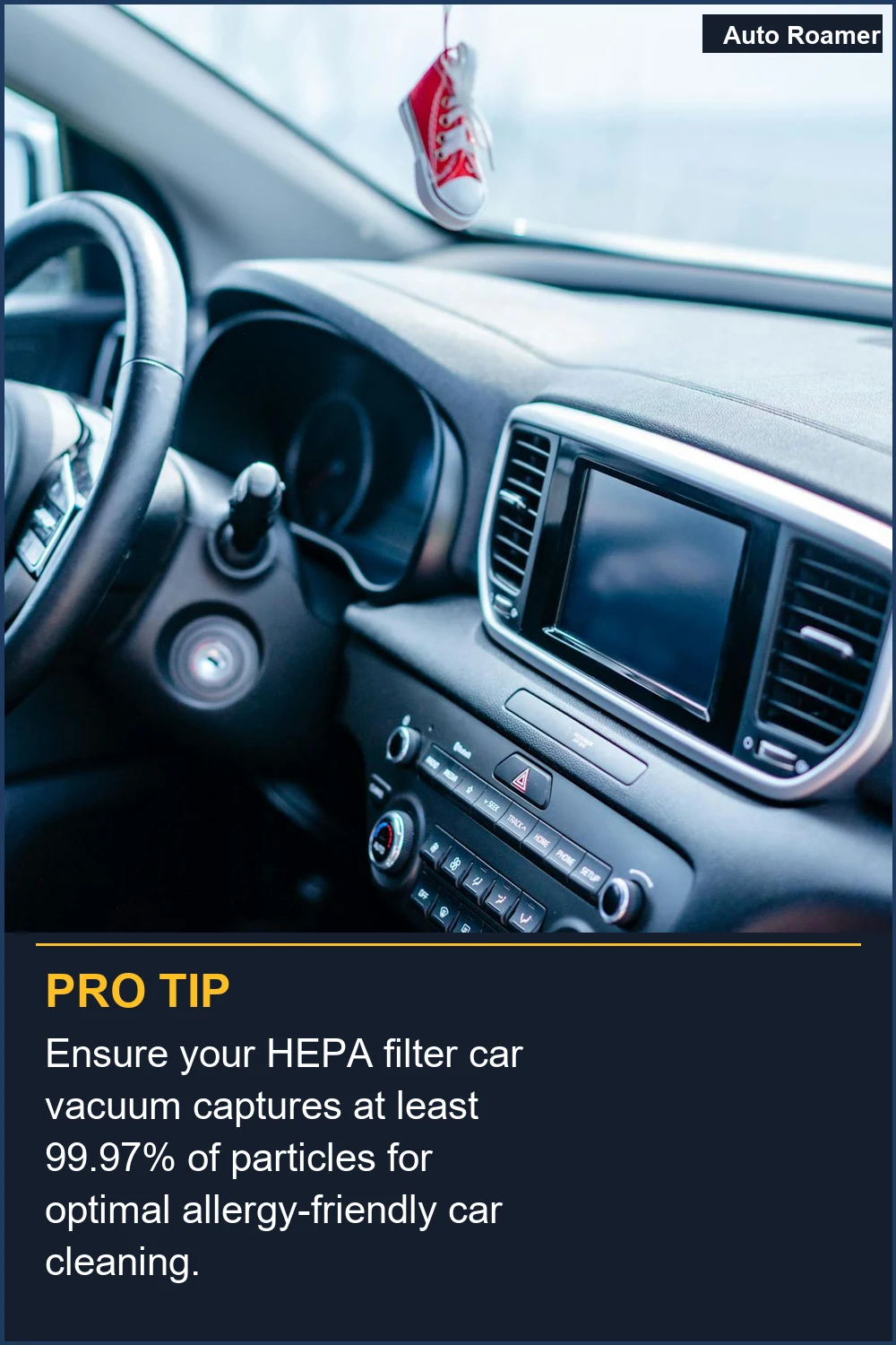 Ensure your HEPA filter car vacuum captures at least 99.97% of particles for optimal allergy-friendly car cleaning.
