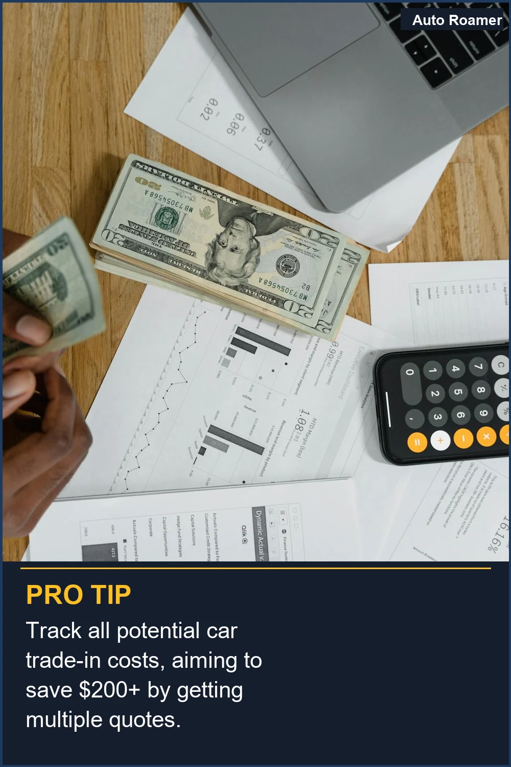 Track all potential car trade-in costs, aiming to save $200+ by getting multiple quotes.
