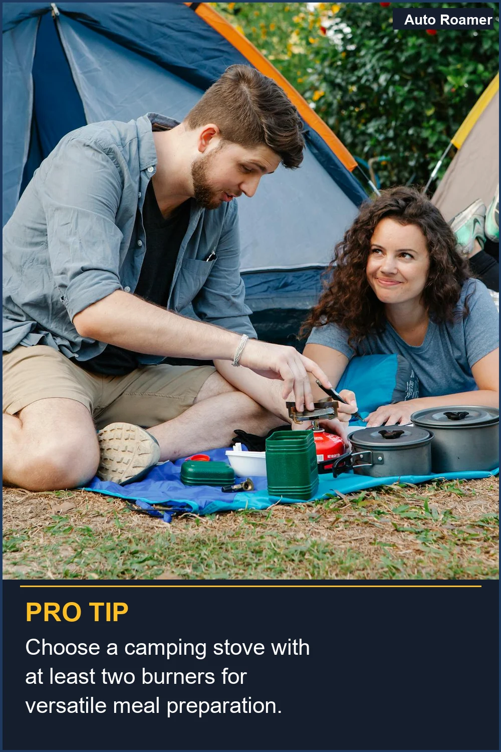 Choose a camping stove with at least two burners for versatile meal preparation.