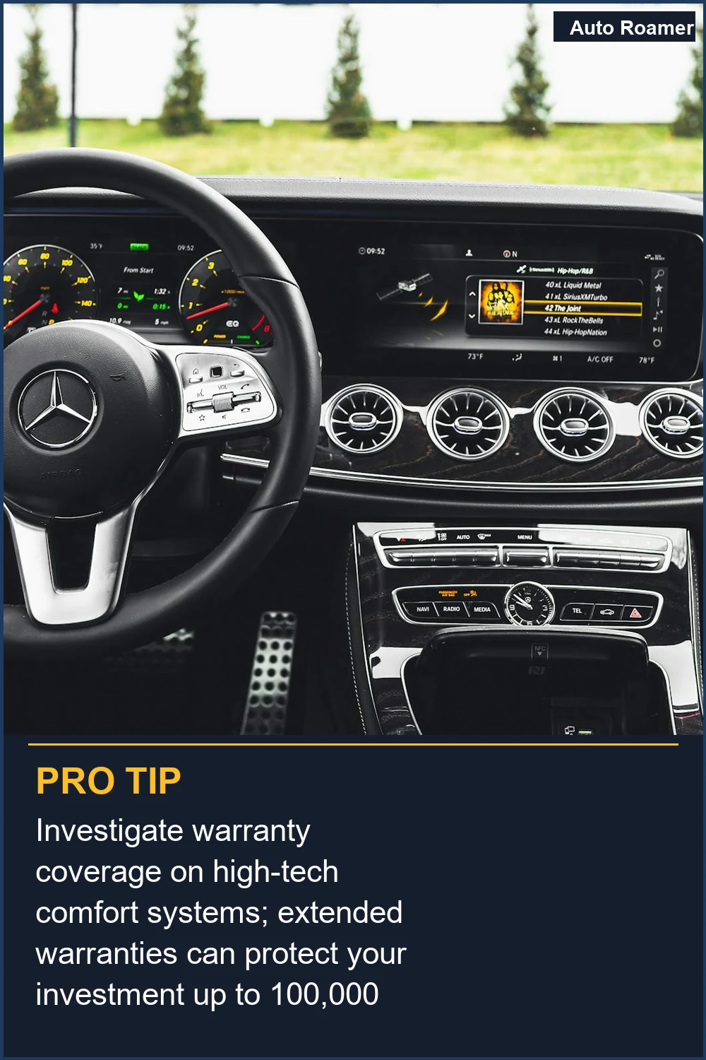 Investiga la cobertura de la garantía en sistemas de confort de alta tecnología; las garantías extendidas pueden proteger tu inversión hasta 100,000 millas.