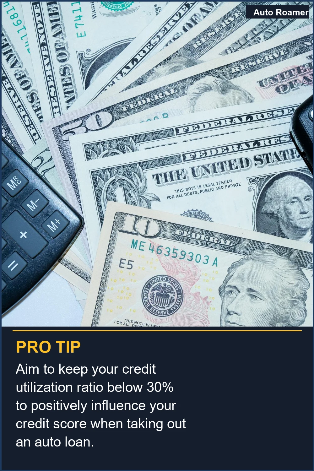 Intenta mantener tu índice de utilización del crédito por debajo del 30% para influir positivamente en tu puntuación de crédito al solicitar un préstamo de coche.