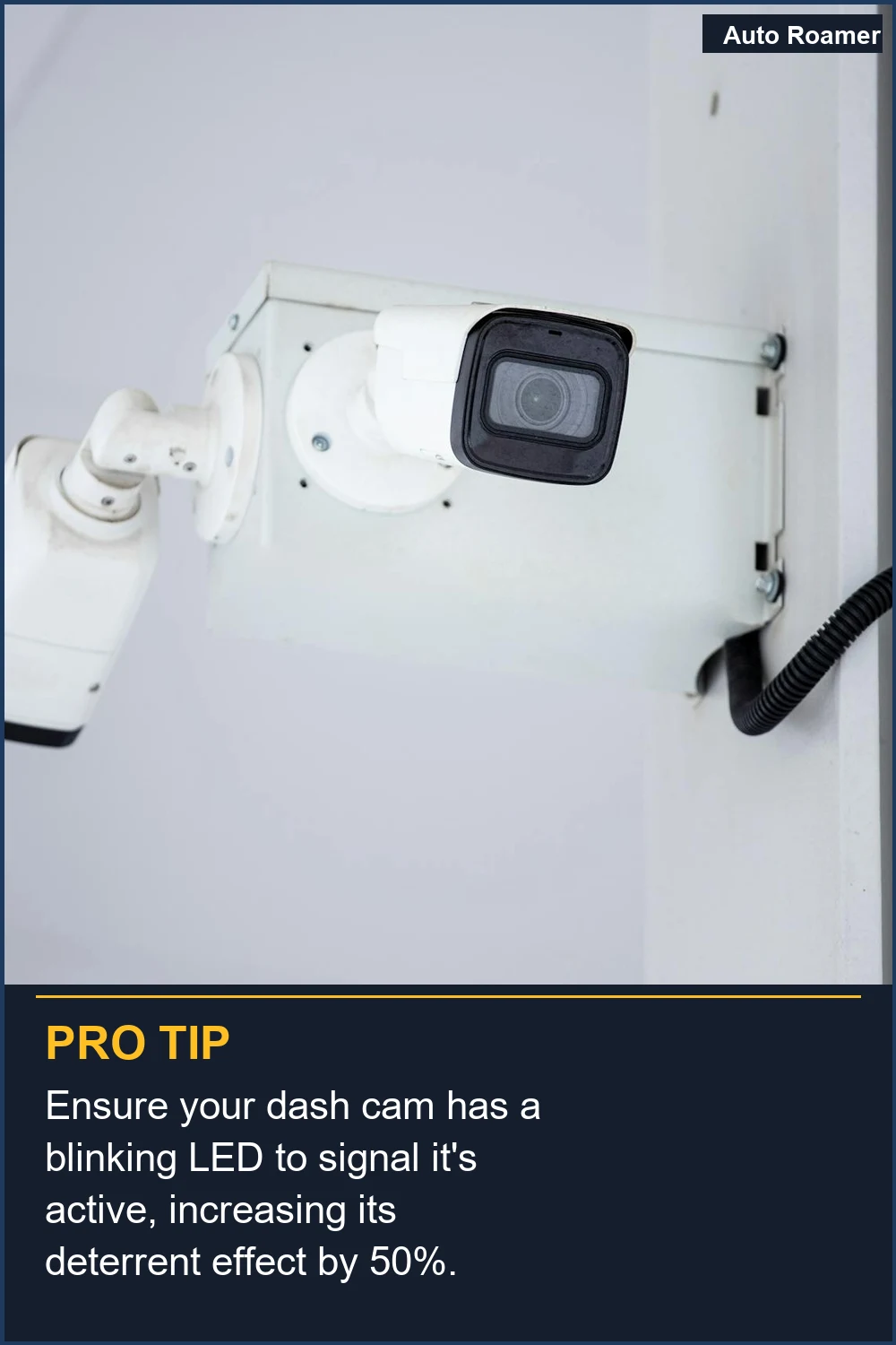 Asegúrese de que su dash cam tenga un LED parpadeante para indicar que está activa, aumentando su efecto disuasorio en un 50%.
