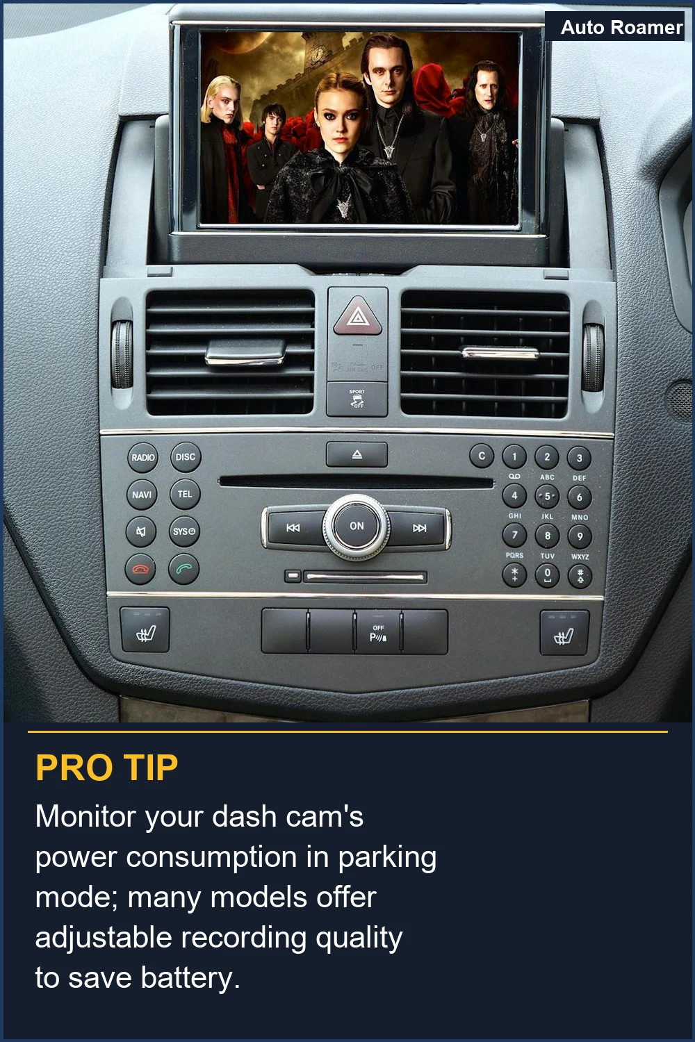 Monitoriza el consumo de energía de tu dash cam en modo de aparcamiento; muchos modelos ofrecen calidad de grabación ajustable para ahorrar batería.
