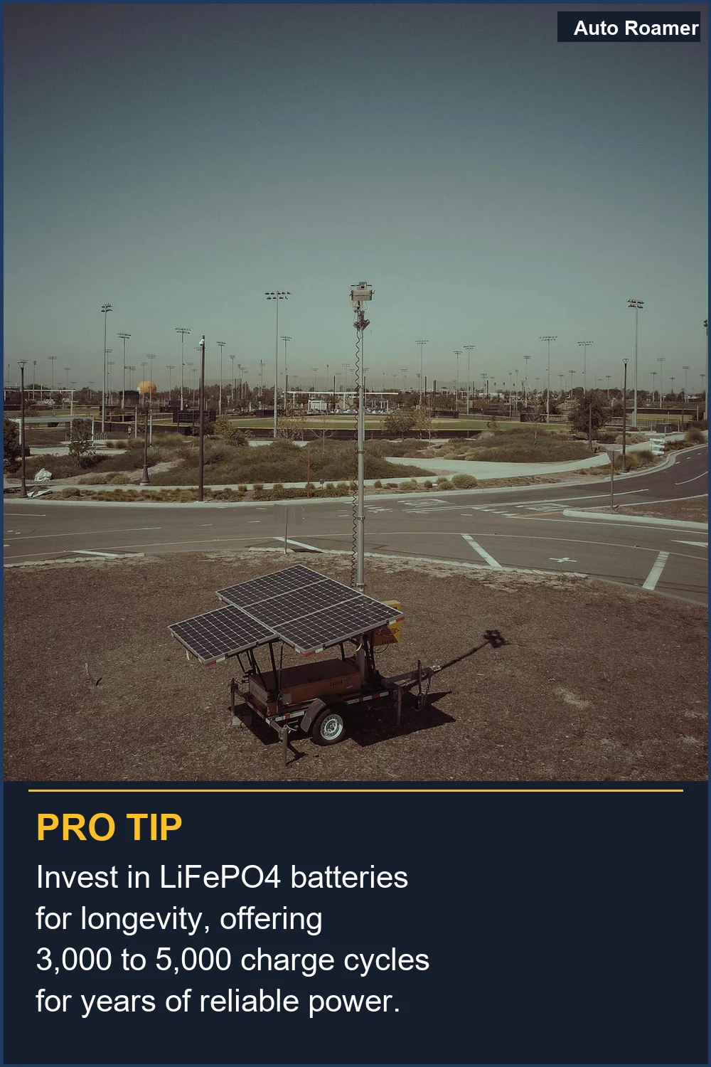 Invest in LiFePO4 batteries for longevity, offering 3,000 to 5,000 charge cycles for years of reliable power.