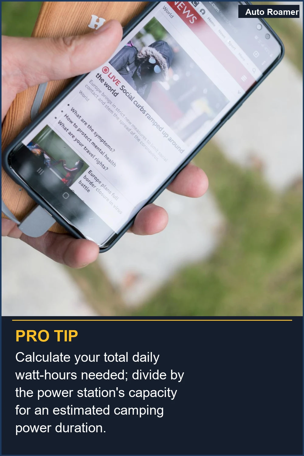Calculate your total daily watt-hours needed; divide by the power station's capacity for an estimated camping power duration.
