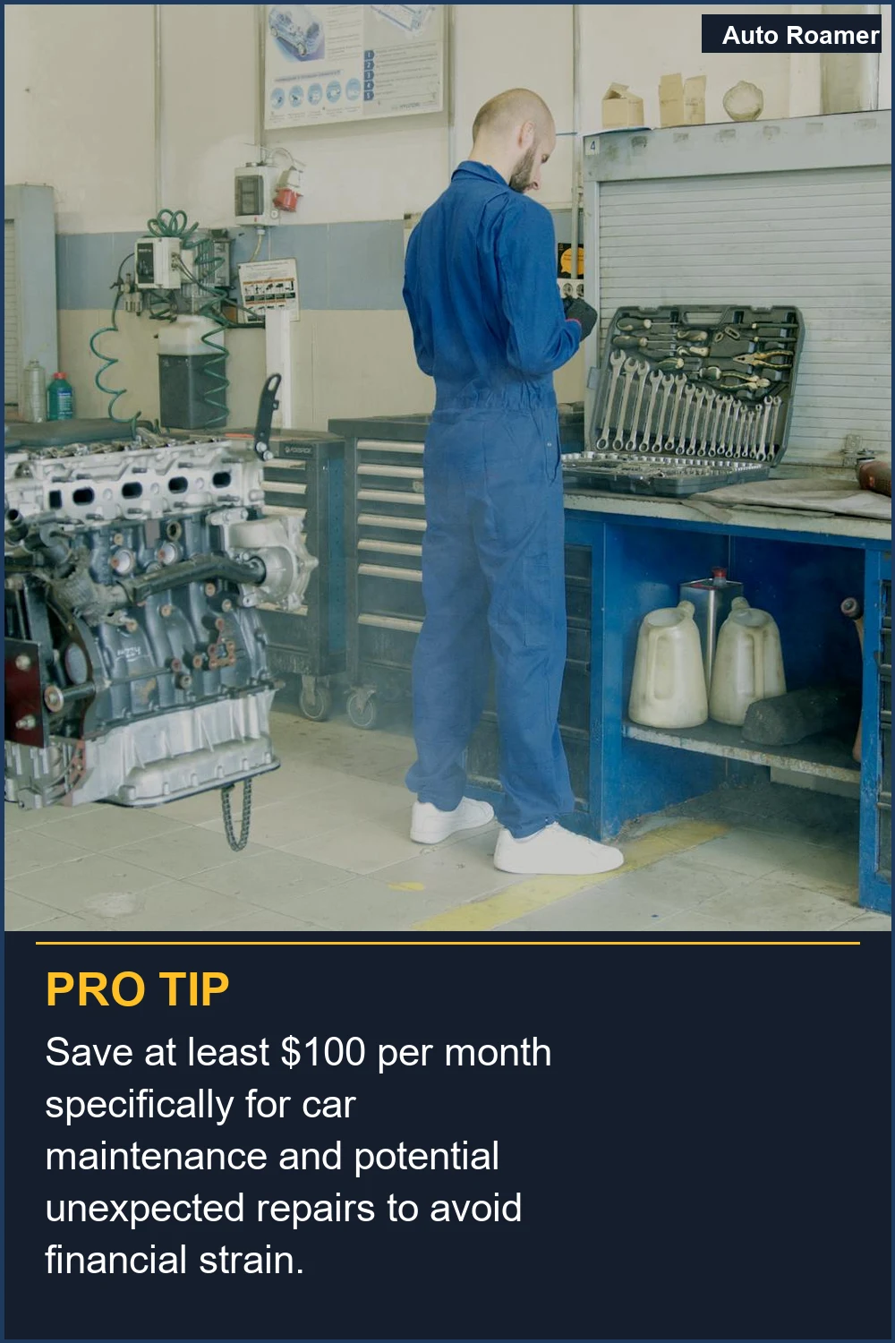 Save at least $100 per month specifically for car maintenance and potential unexpected repairs to avoid financial strain.