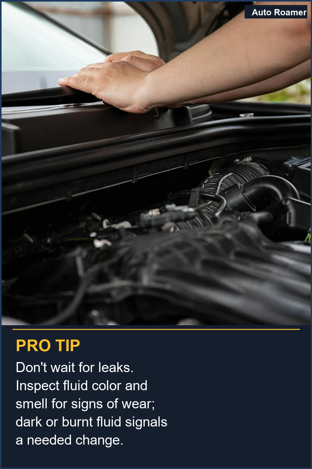 No esperes a que haya fugas. Inspecciona el color y el olor del líquido en busca de signos de desgaste; un líquido oscuro o quemado indica que necesita un cambio.