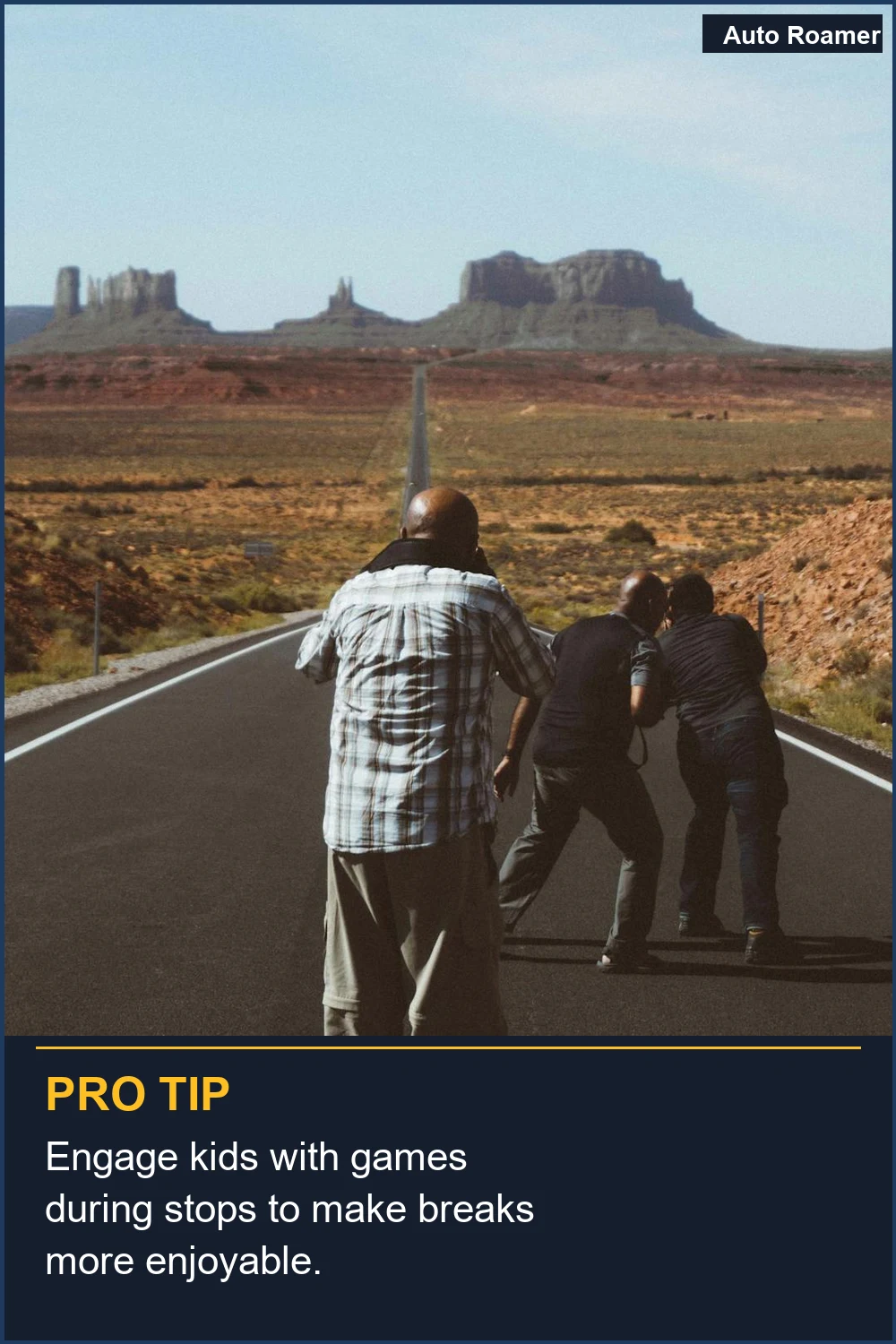 Engage kids with games during stops to make breaks more enjoyable.