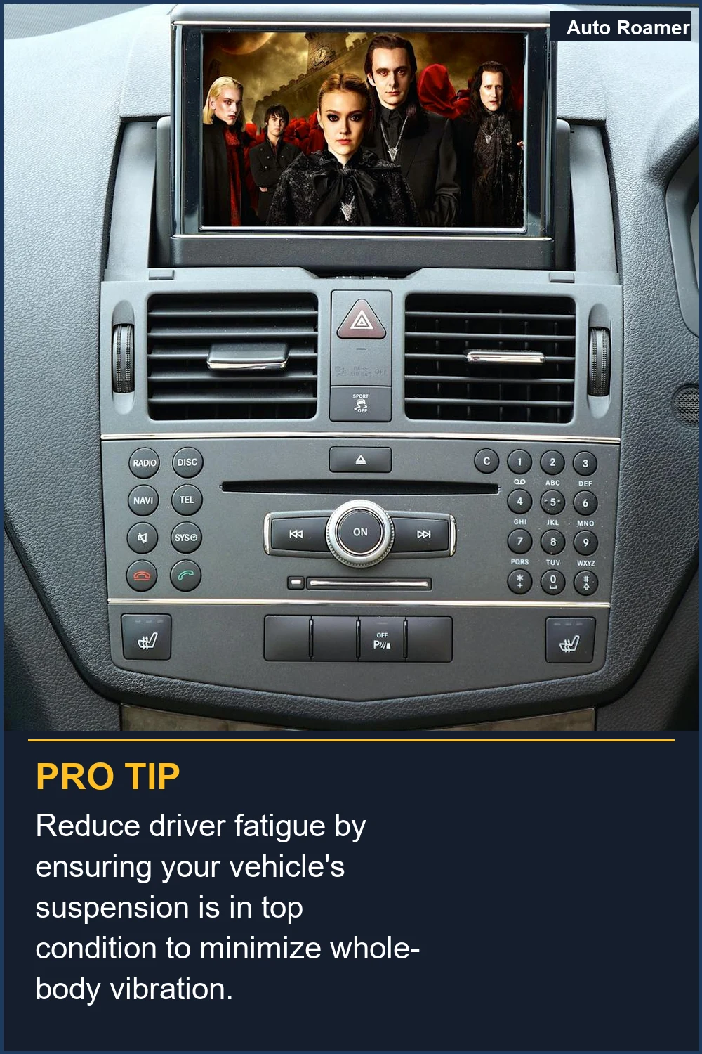 Reduce driver fatigue by ensuring your vehicle's suspension is in top condition to minimize whole-body vibration.