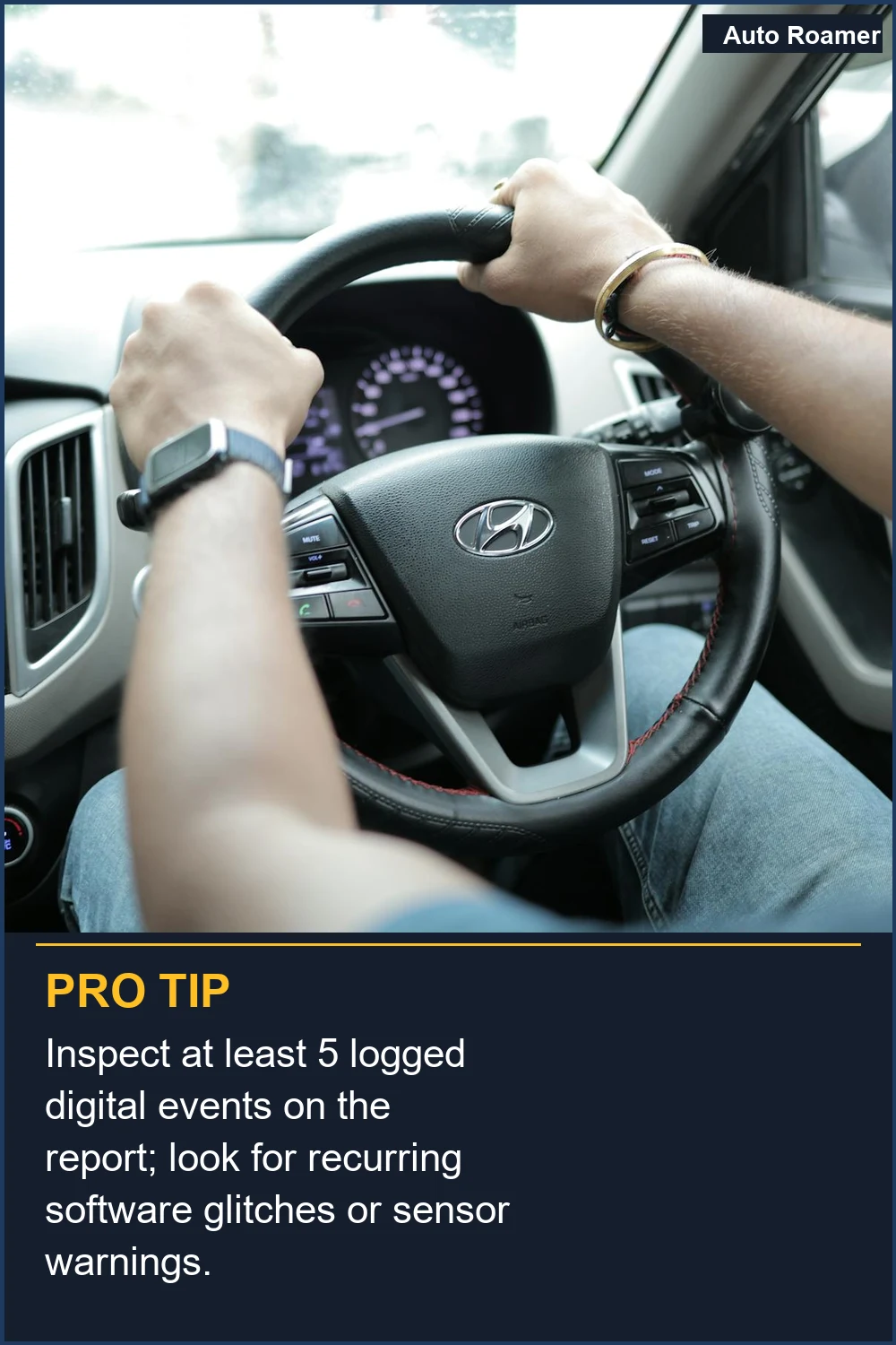 Inspecciona al menos 5 eventos digitales registrados en el informe; busca fallos recurrentes de software o advertencias de sensores.