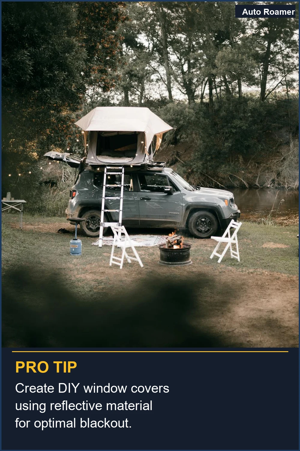 Create DIY window covers using reflective material for optimal blackout.