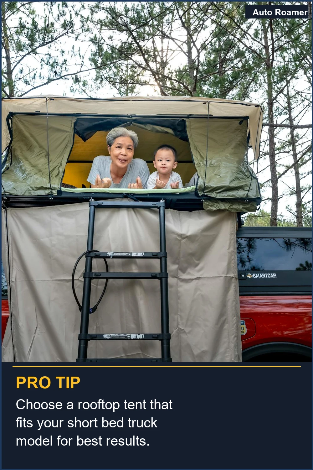 Choose a rooftop tent that fits your short bed truck model for best results.