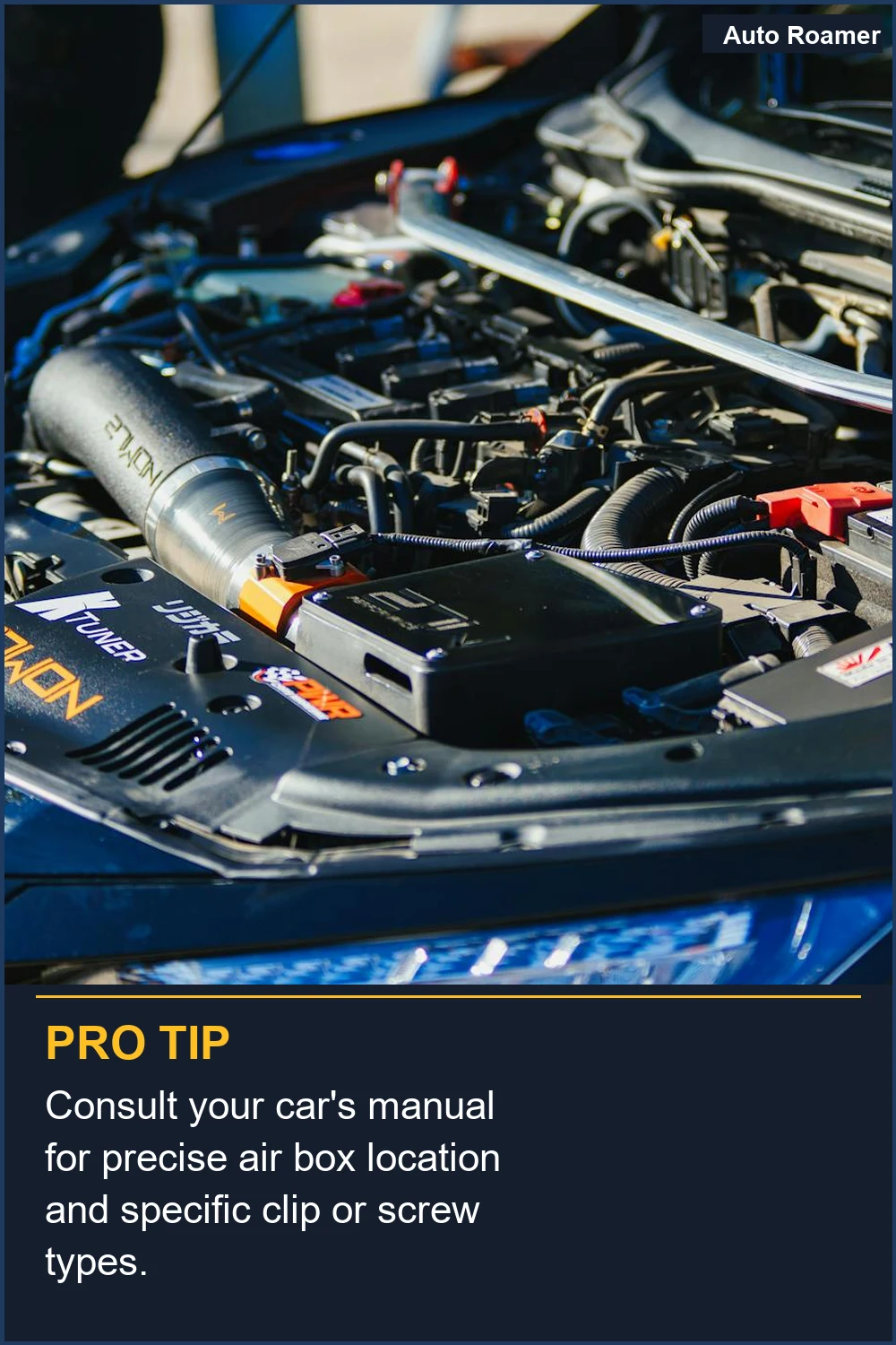 Consult your car's manual for precise air box location and specific clip or screw types.