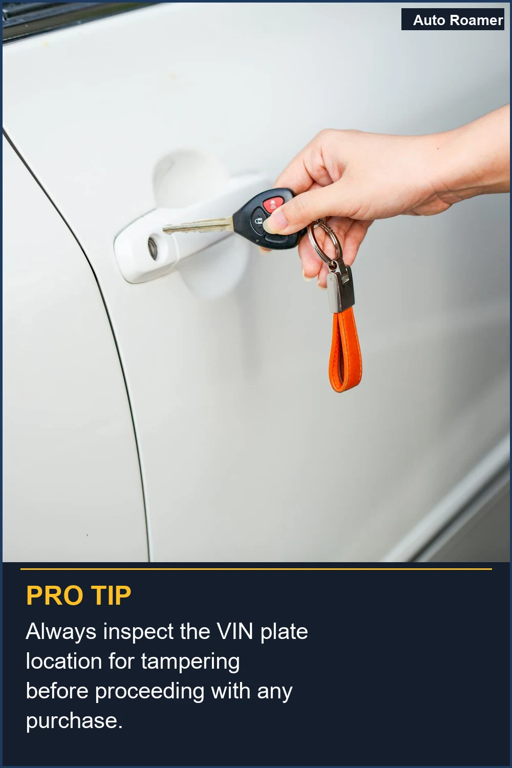 Always inspect the VIN plate location for tampering before proceeding with any purchase.