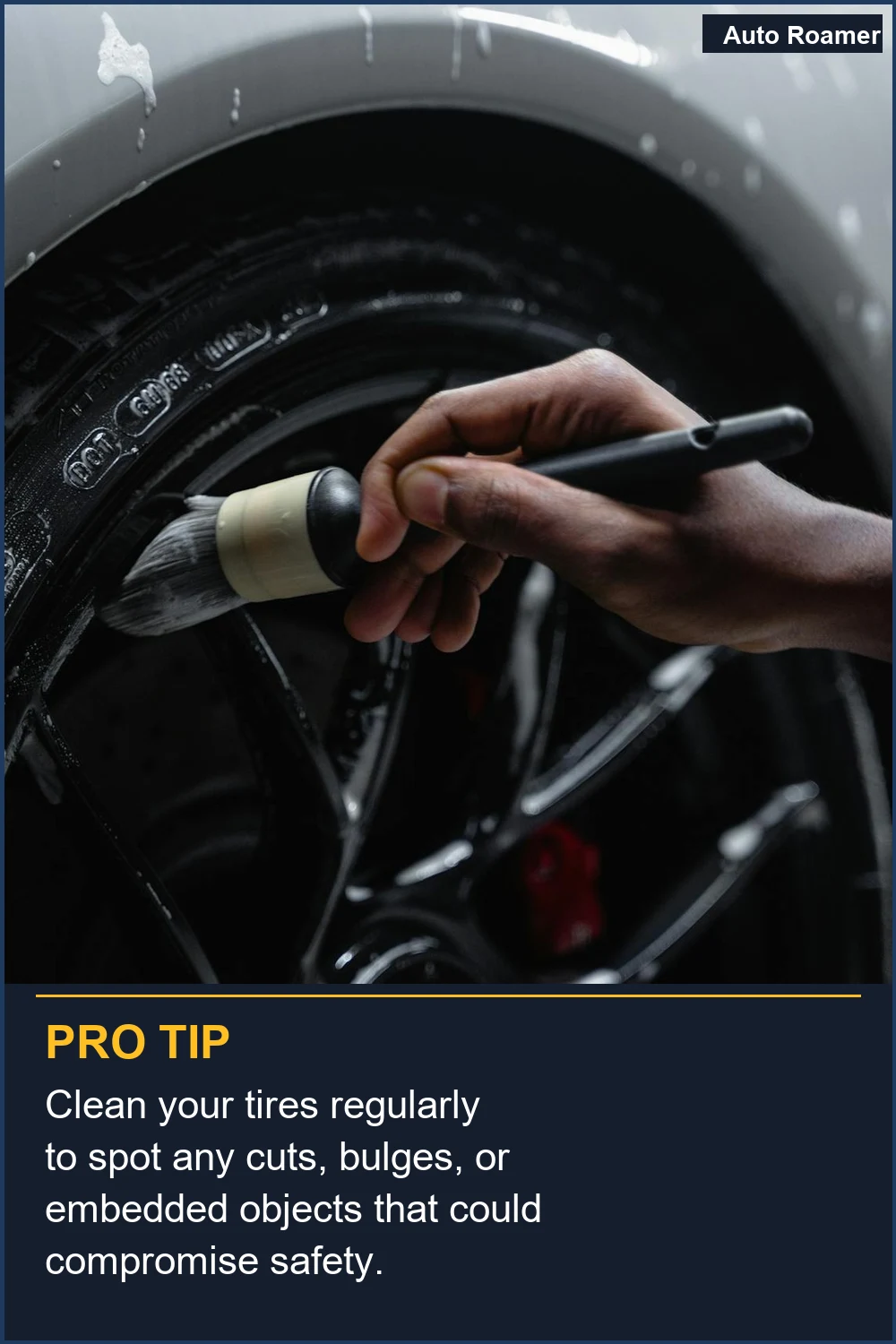 Clean your tires regularly to spot any cuts, bulges, or embedded objects that could compromise safety.