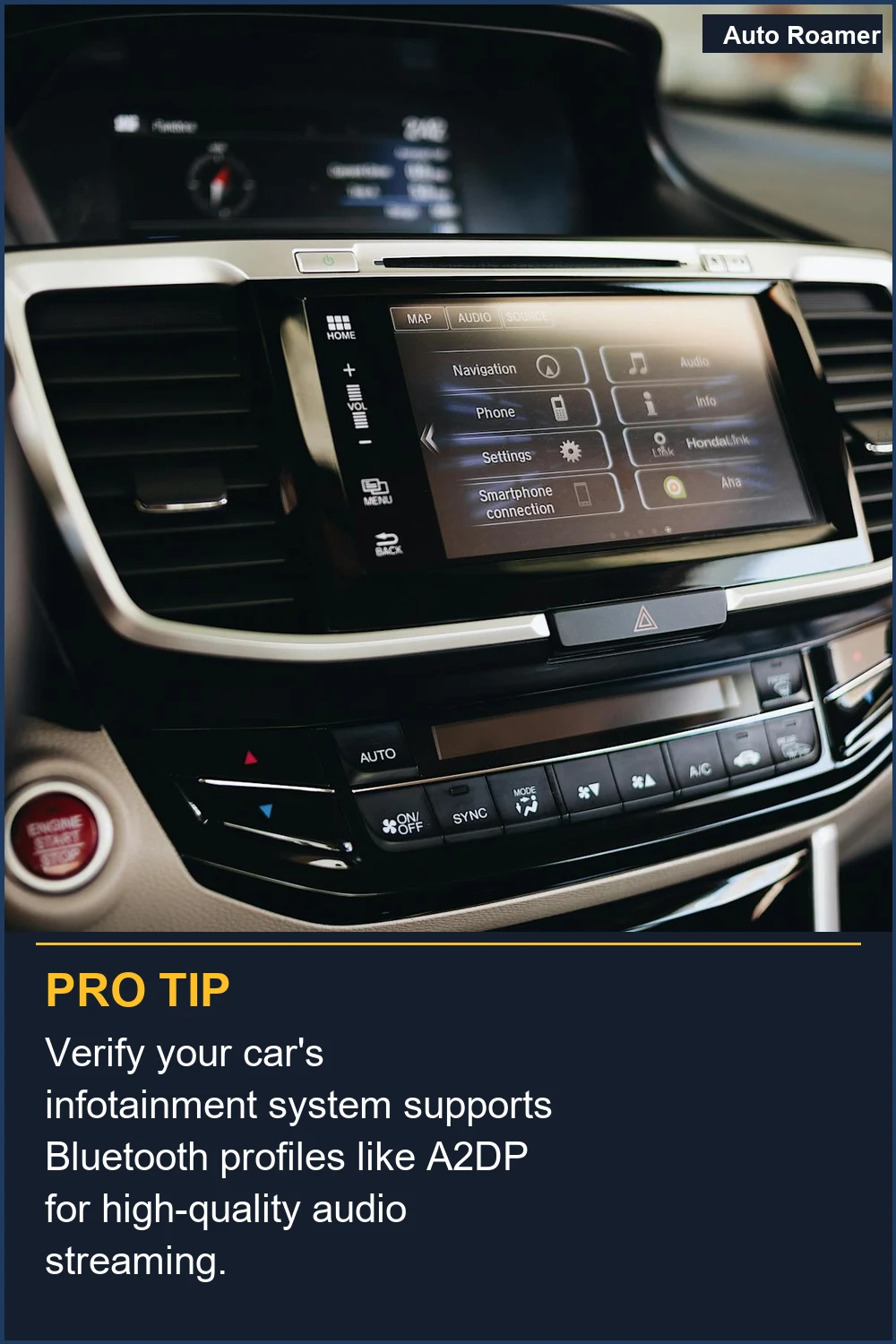 Verify your car's infotainment system supports Bluetooth profiles like A2DP for high-quality audio streaming.