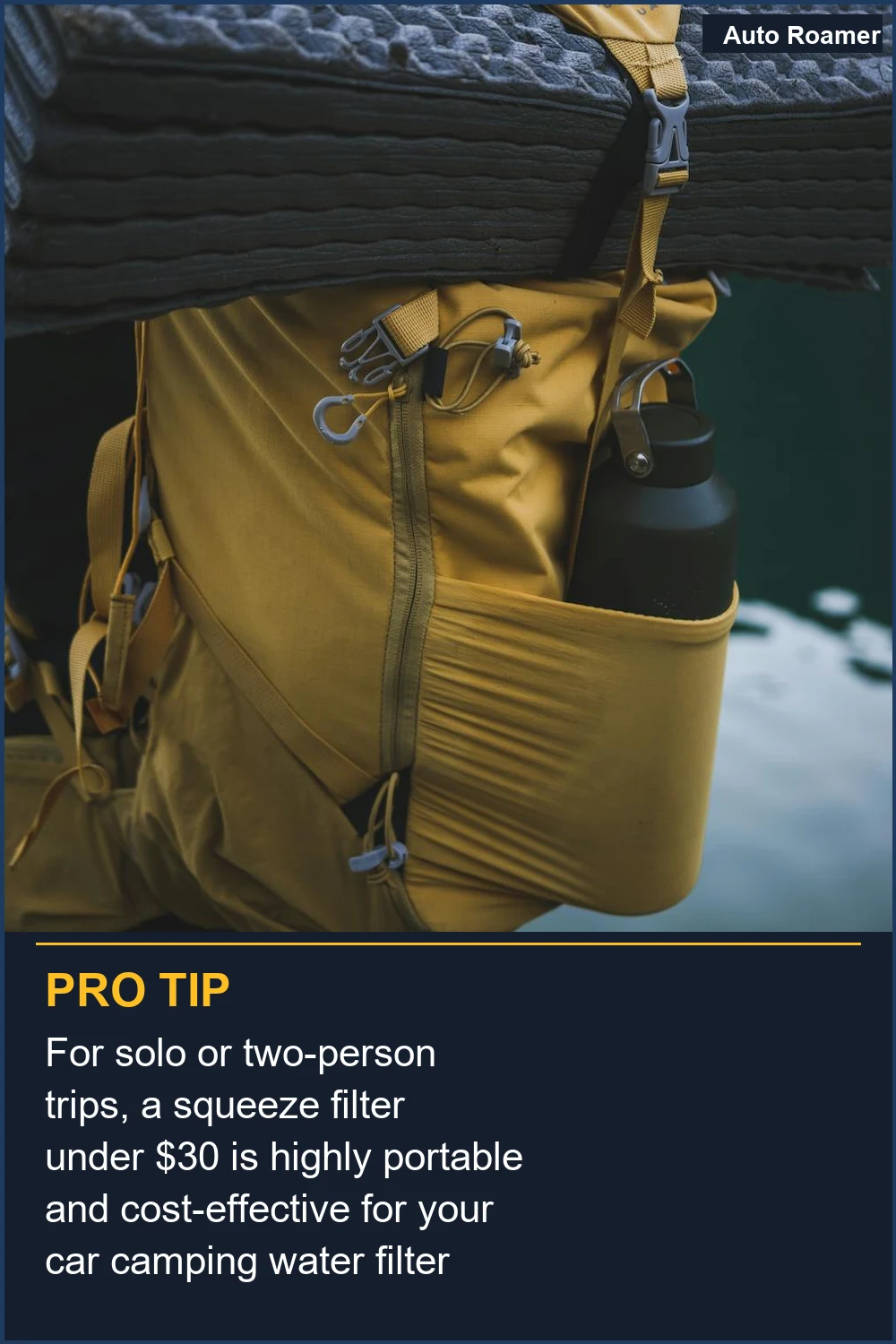 For solo or two-person trips, a squeeze filter under $30 is highly portable and cost-effective for your car camping water filter needs.