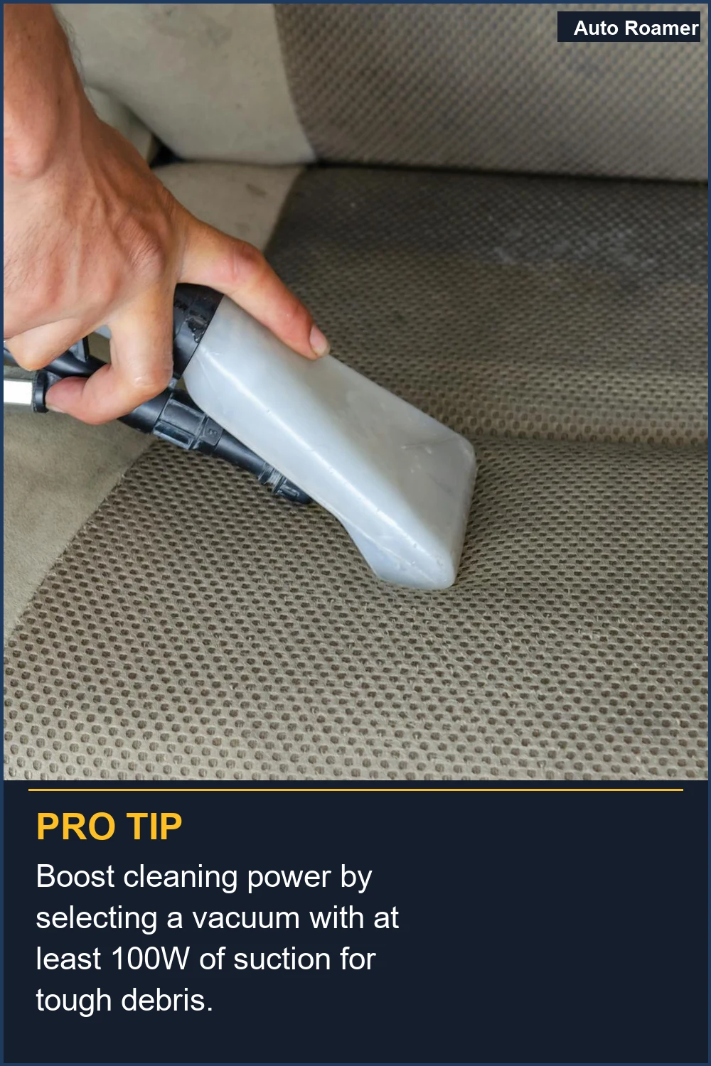 Aumenta la potencia de limpieza seleccionando una aspiradora con al menos 100W de succión para escombros difíciles.