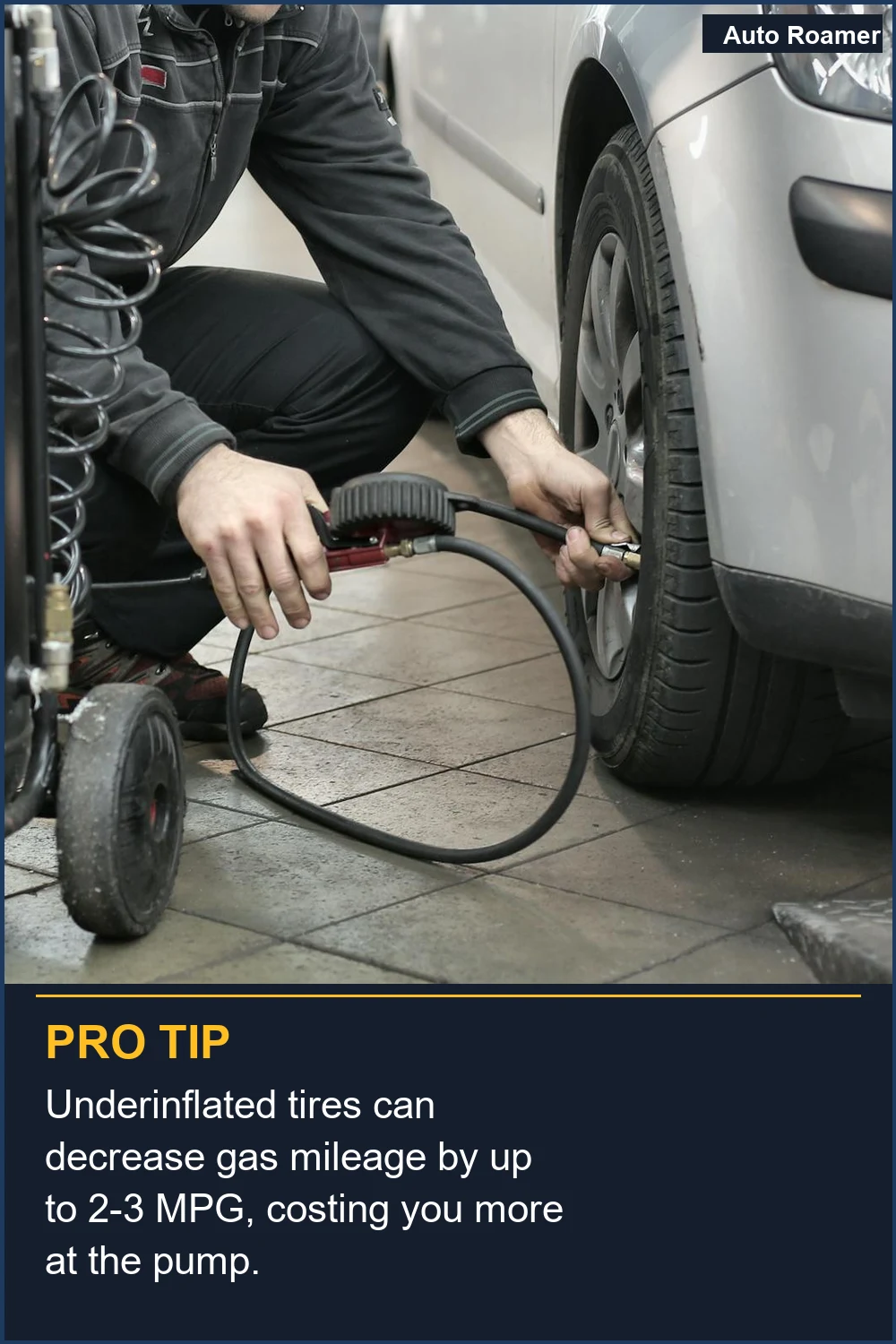 Underinflated tires can decrease gas mileage by up to 2-3 MPG, costing you more at the pump.
