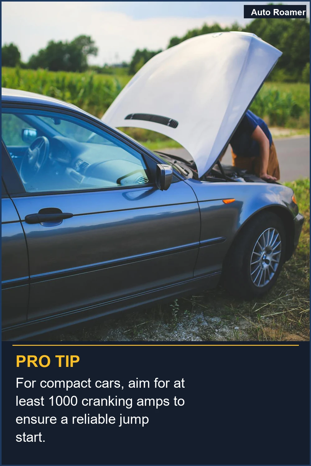 For compact cars, aim for at least 1000 cranking amps to ensure a reliable jump start.