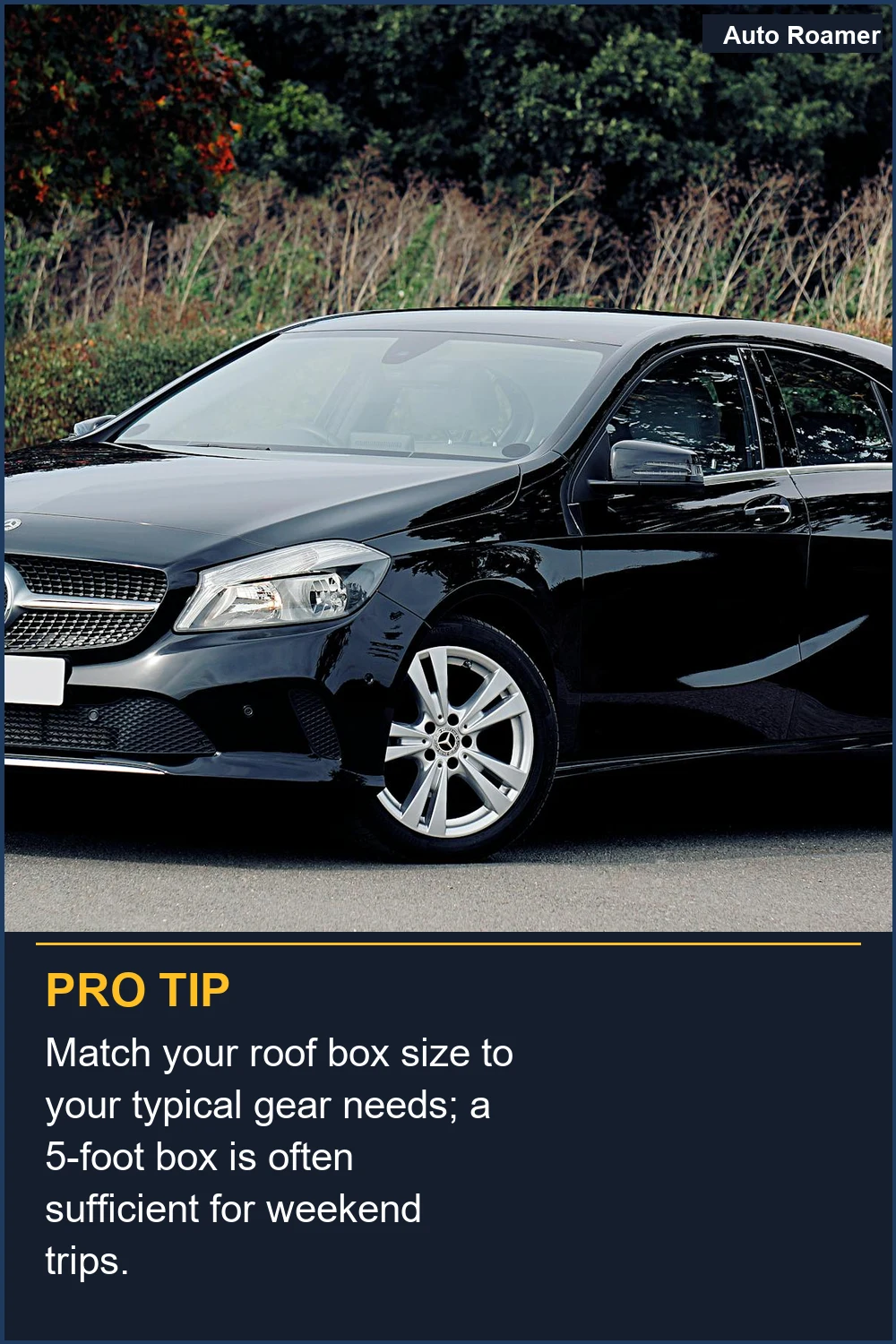 Match your roof box size to your typical gear needs; a 5-foot box is often sufficient for weekend trips.