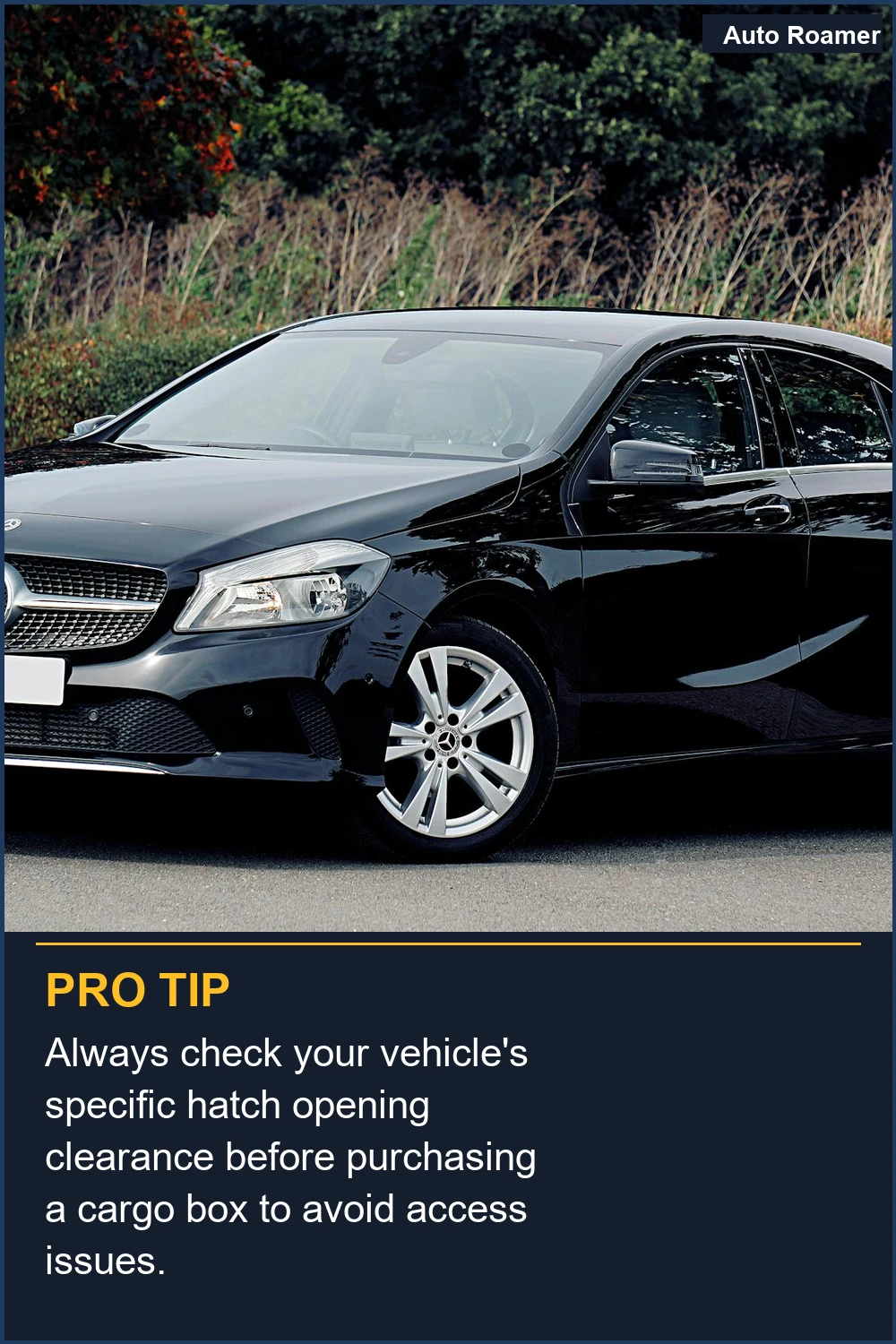 Always check your vehicle's specific hatch opening clearance before purchasing a cargo box to avoid access issues.