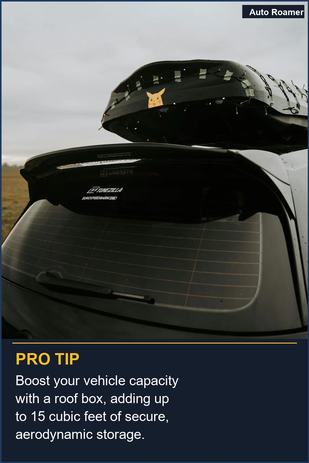 Boost your vehicle capacity with a roof box, adding up to 15 cubic feet of secure, aerodynamic storage.