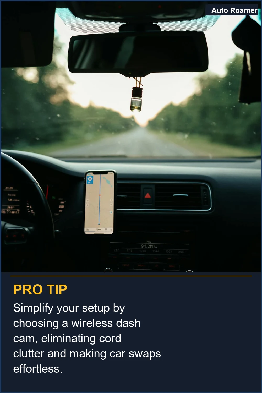 Simplify your setup by choosing a wireless dash cam, eliminating cord clutter and making car swaps effortless.