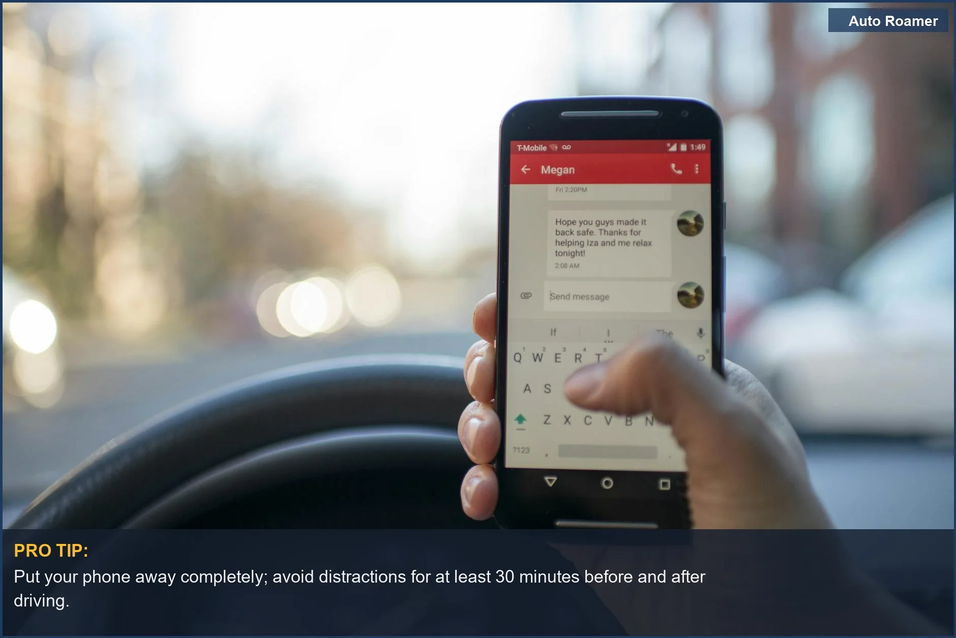 Driver distracted by smartphone, a key factor in road rage incidents.
