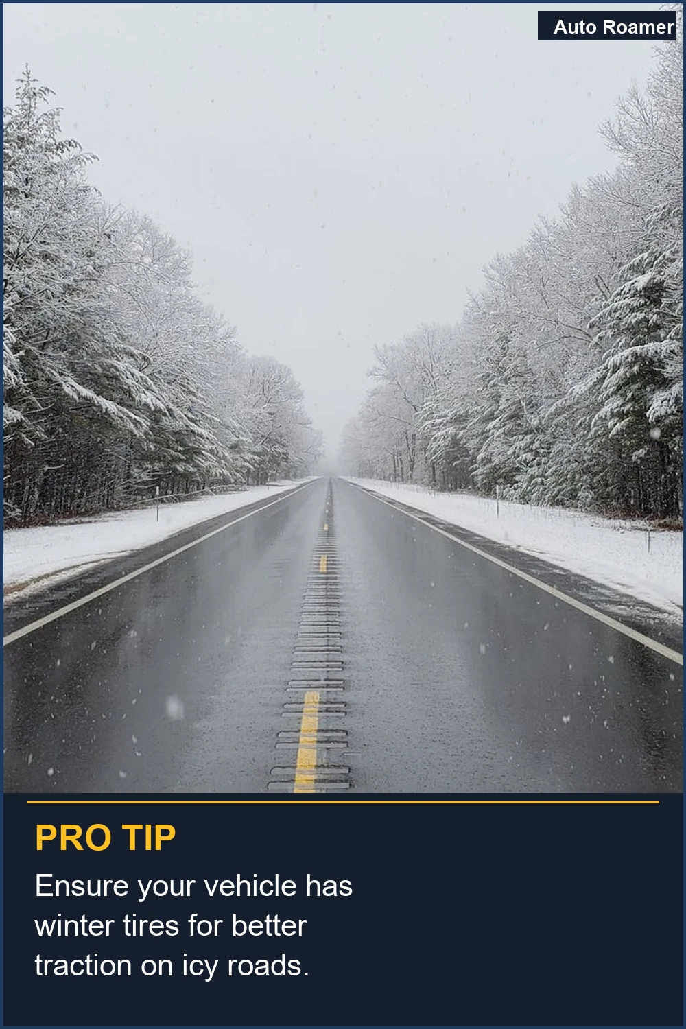 Ensure your vehicle has winter tires for better traction on icy roads.