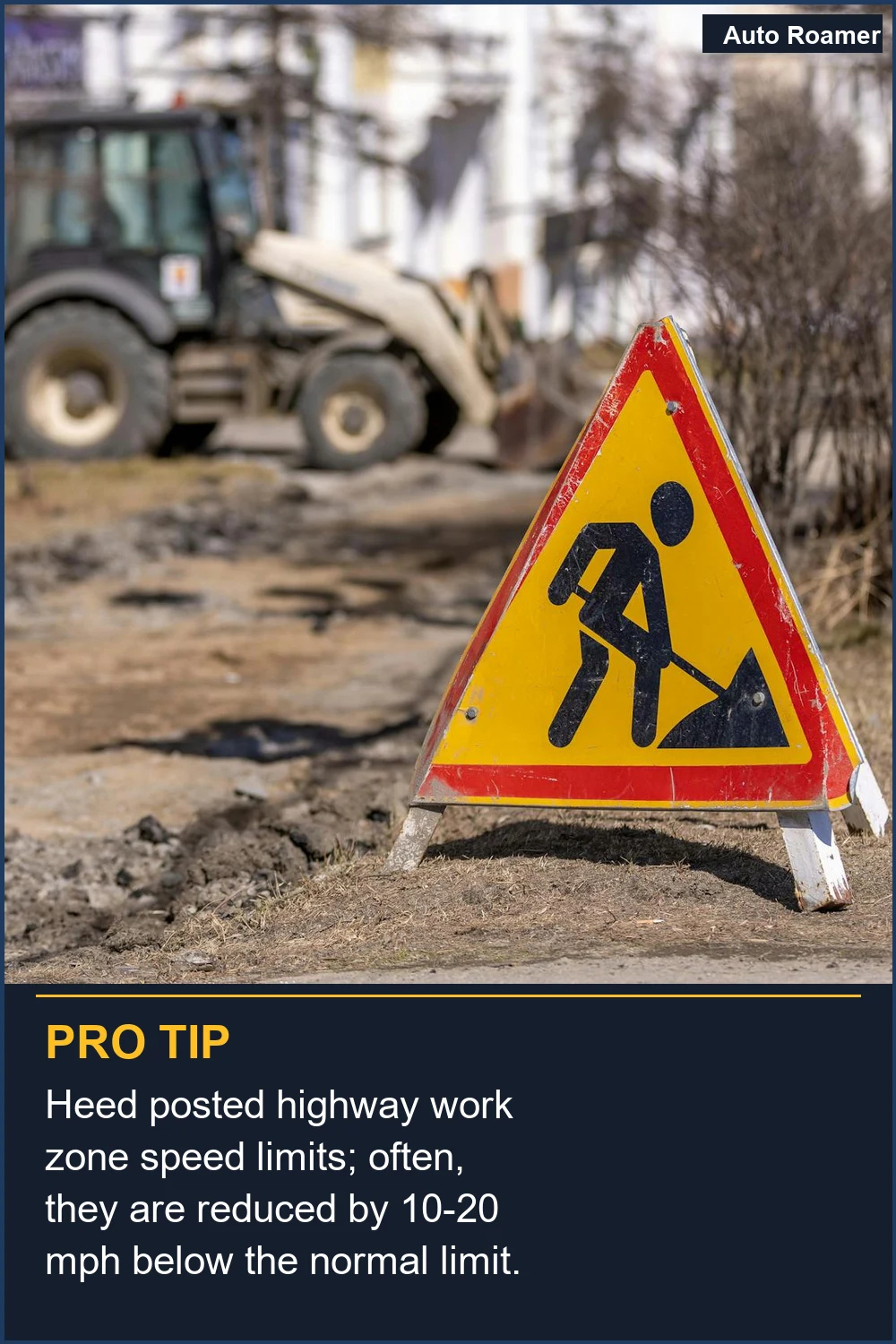 Heed posted highway work zone speed limits; often, they are reduced by 10-20 mph below the normal limit.