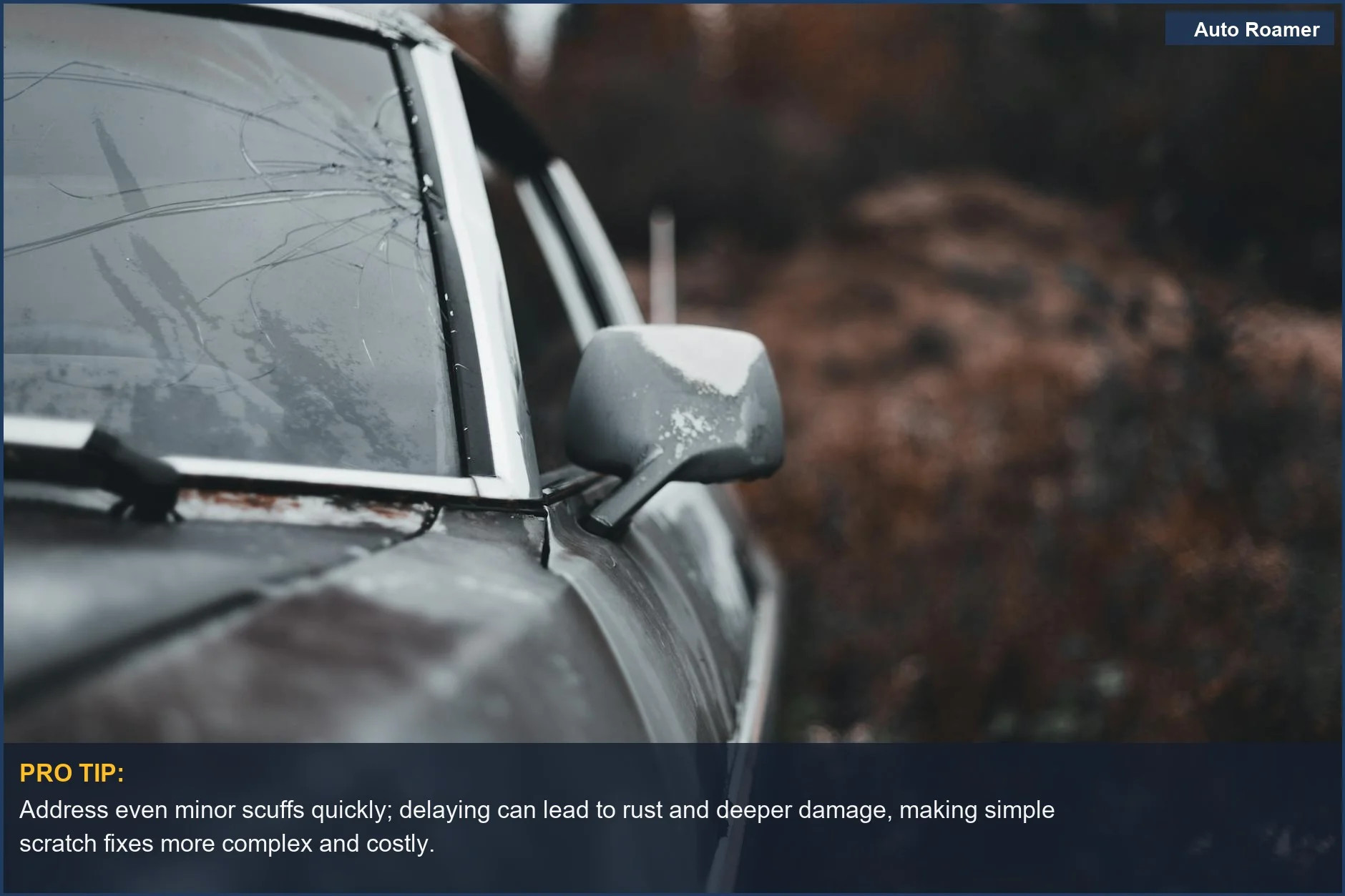 Weathered, rusted car with broken windshield, highlighting the need for timely repairs and preventing deeper damage beyond simple scratch fixes.