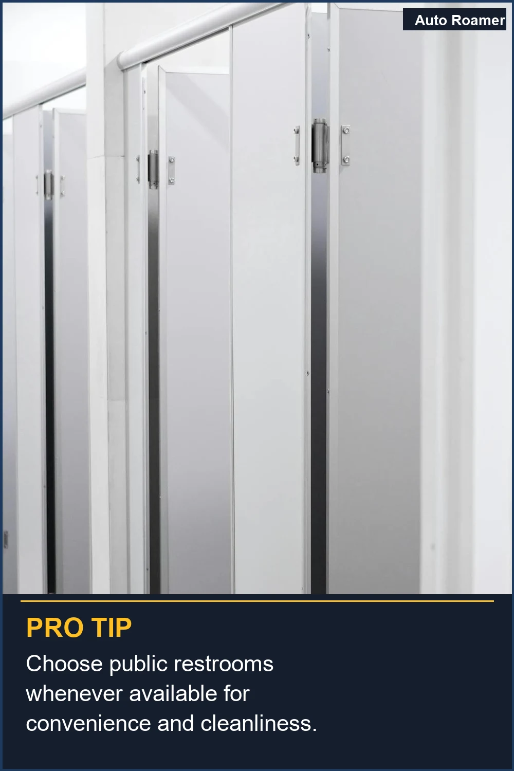 Choose public restrooms whenever available for convenience and cleanliness.