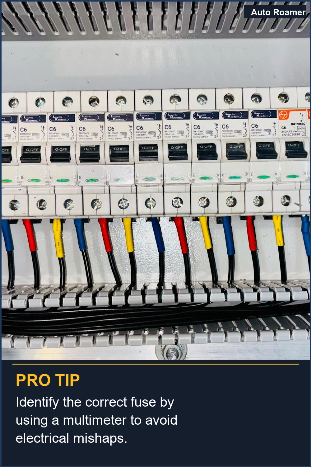 Identify the correct fuse by using a multimeter to avoid electrical mishaps.