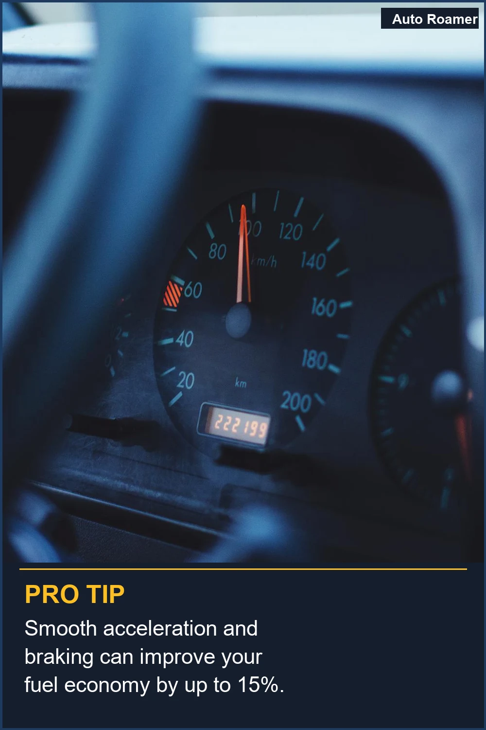 Smooth acceleration and braking can improve your fuel economy by up to 15%.