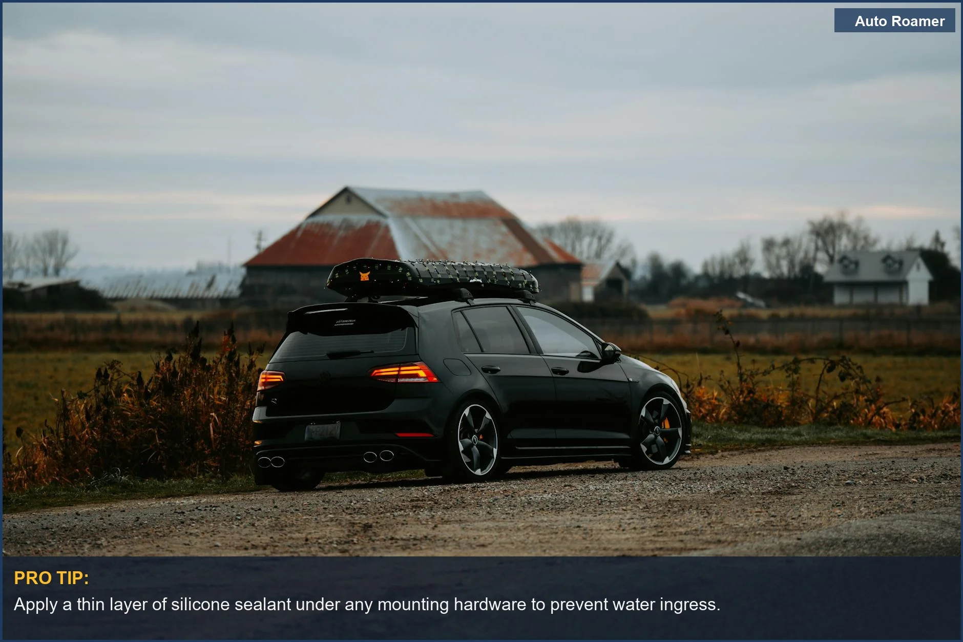 Close-up of a DIY roof rack installation on a Hyundai Santa Cruz side rail.