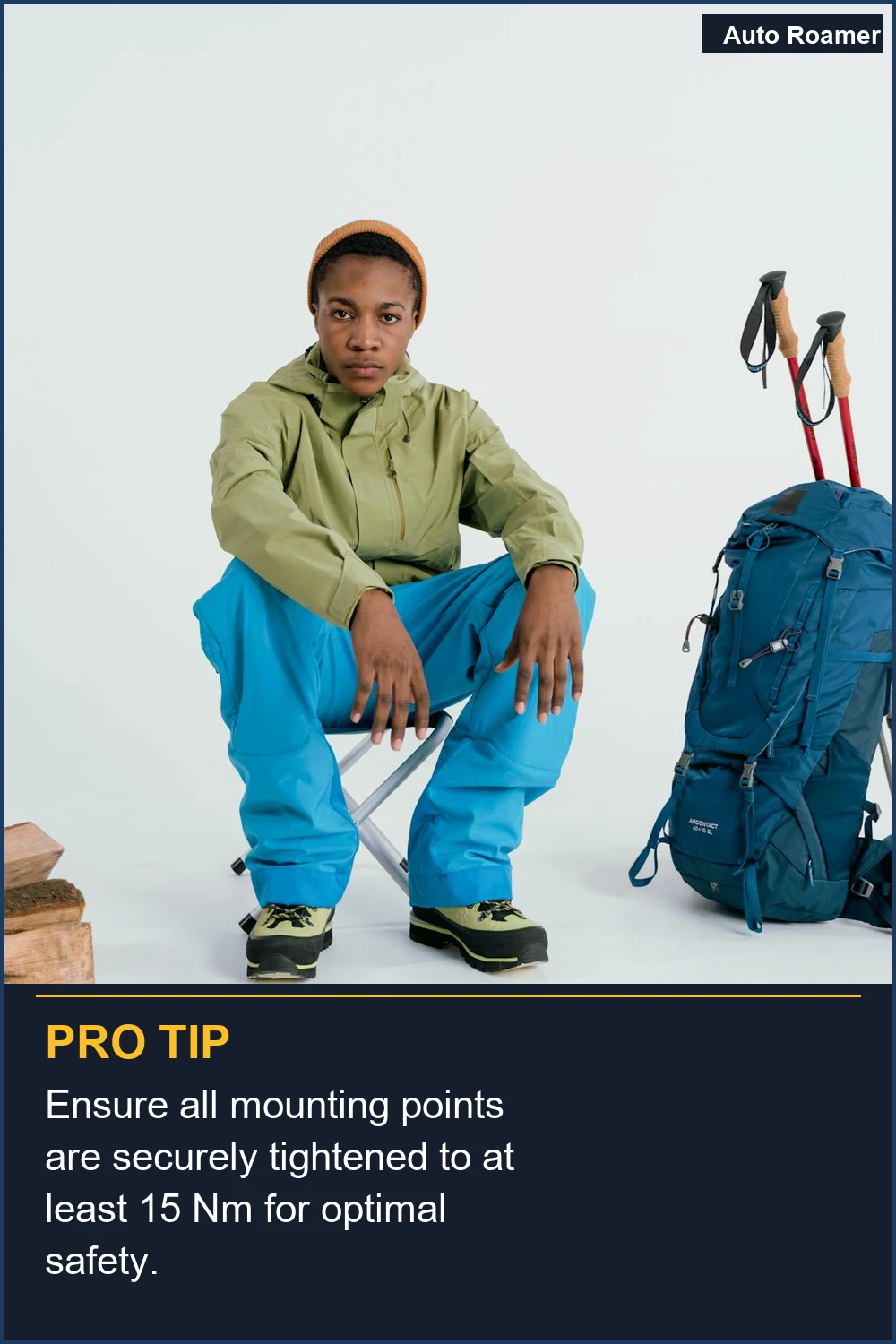 Ensure all mounting points are securely tightened to at least 15 Nm for optimal safety.