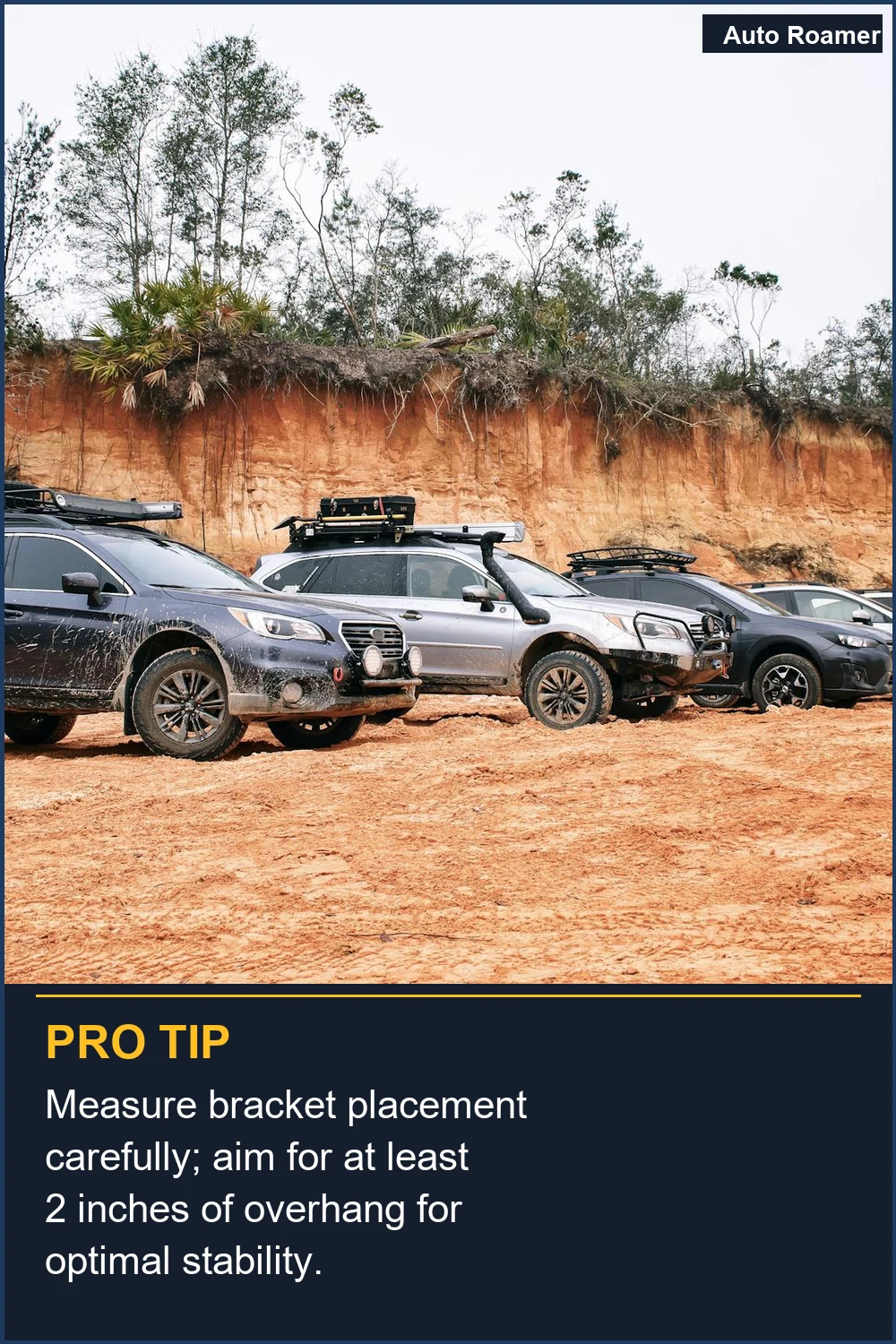 Measure bracket placement carefully; aim for at least 2 inches of overhang for optimal stability.