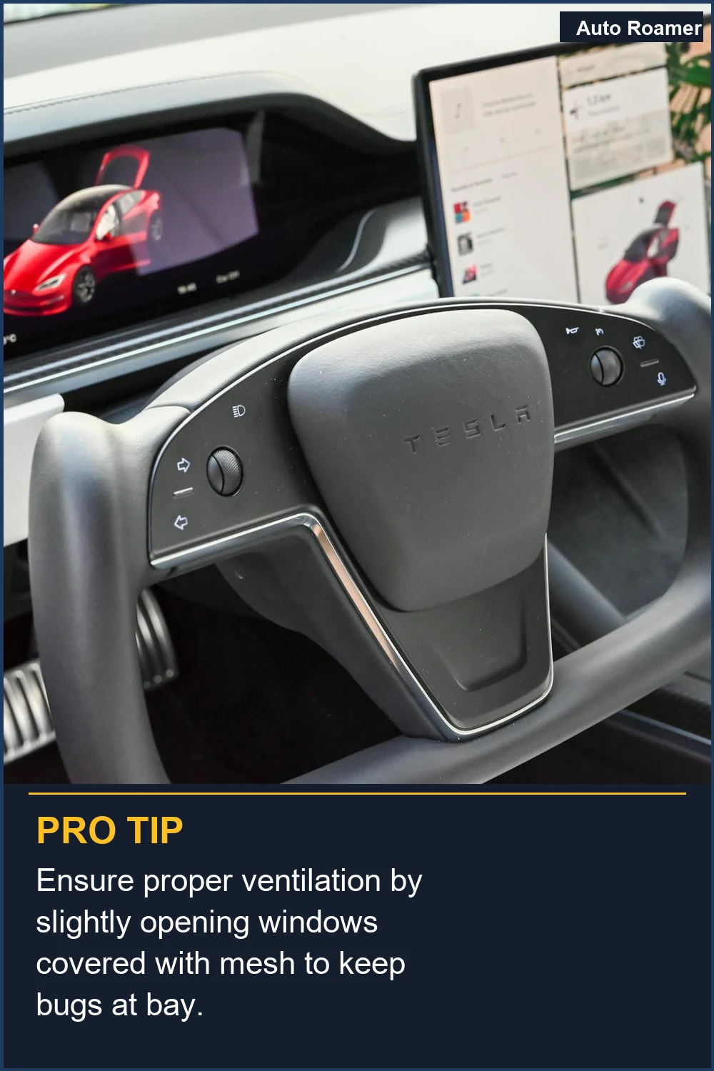 Ensure proper ventilation by slightly opening windows covered with mesh to keep bugs at bay.