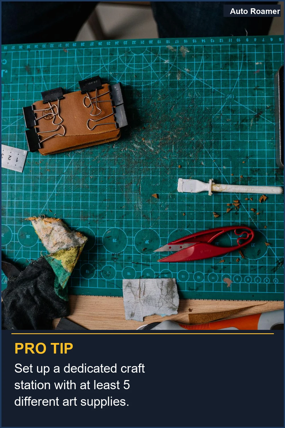 Set up a dedicated craft station with at least 5 different art supplies.