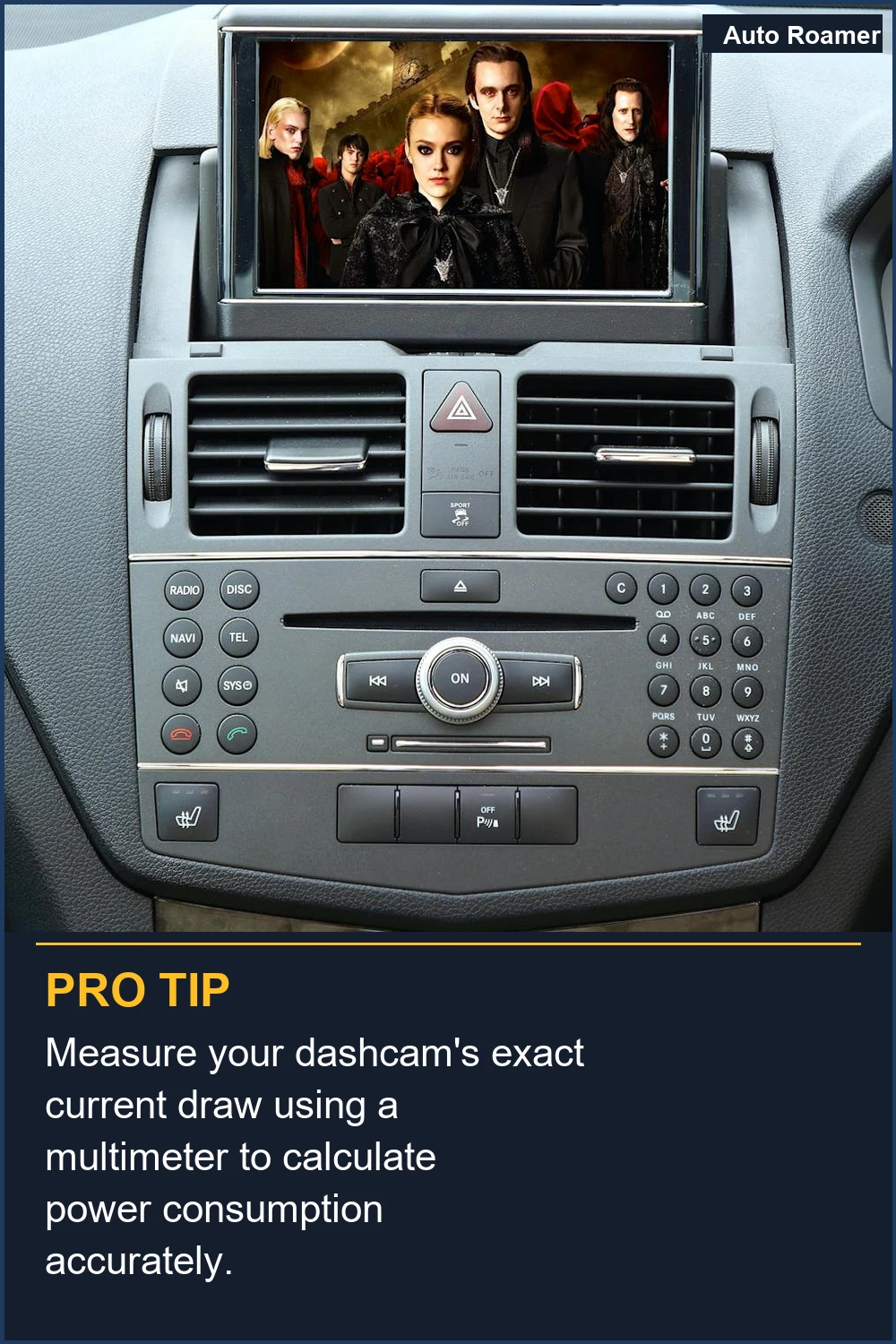 Measure your dashcam's exact current draw using a multimeter to calculate power consumption accurately.