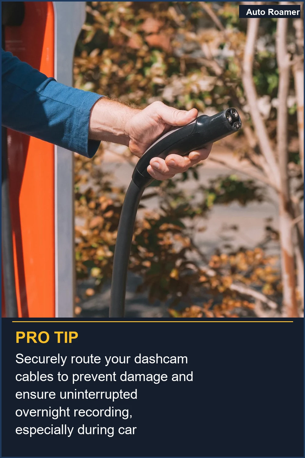 Securely route your dashcam cables to prevent damage and ensure uninterrupted overnight recording, especially during car camping.