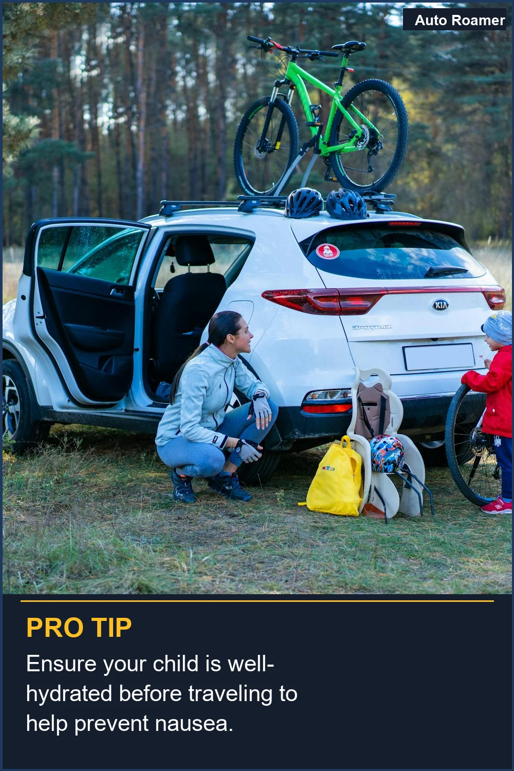 Ensure your child is well-hydrated before traveling to help prevent nausea.