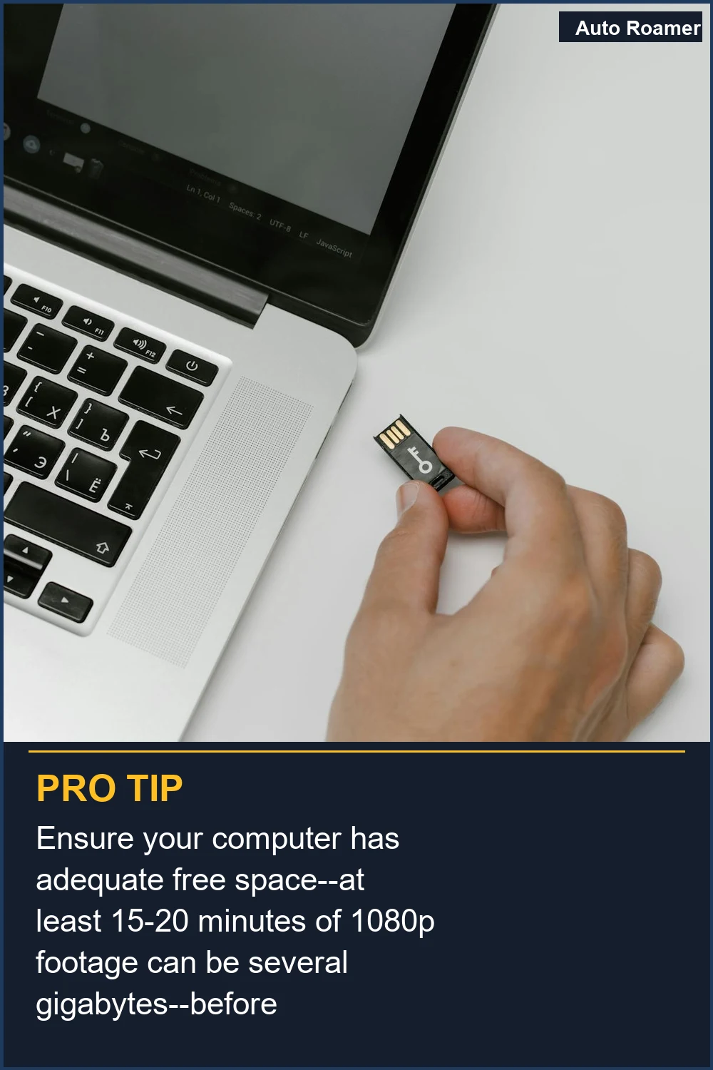 Ensure your computer has adequate free space--at least 15-20 minutes of 1080p footage can be several gigabytes--before transferring files.