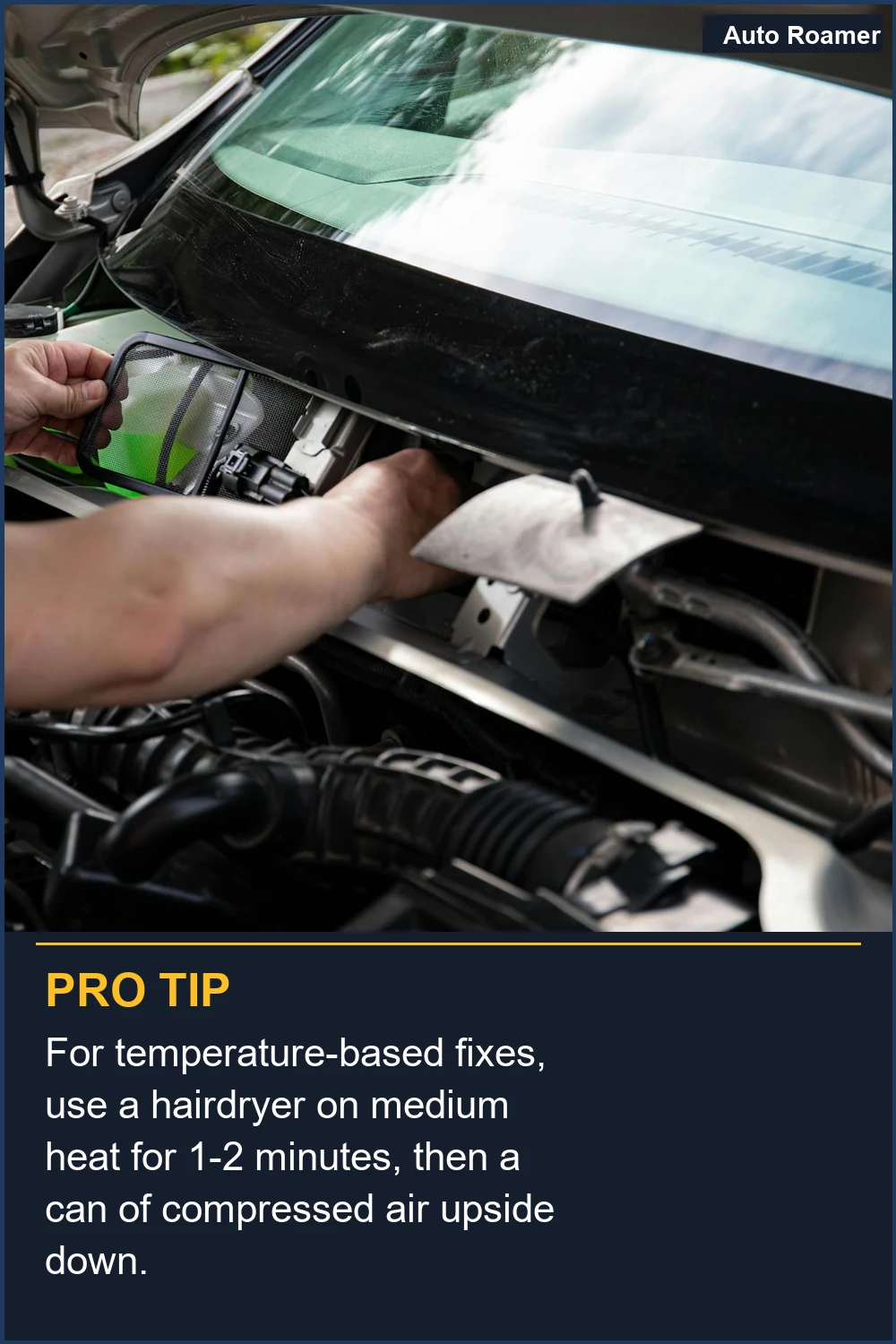 For temperature-based fixes, use a hairdryer on medium heat for 1-2 minutes, then a can of compressed air upside down.