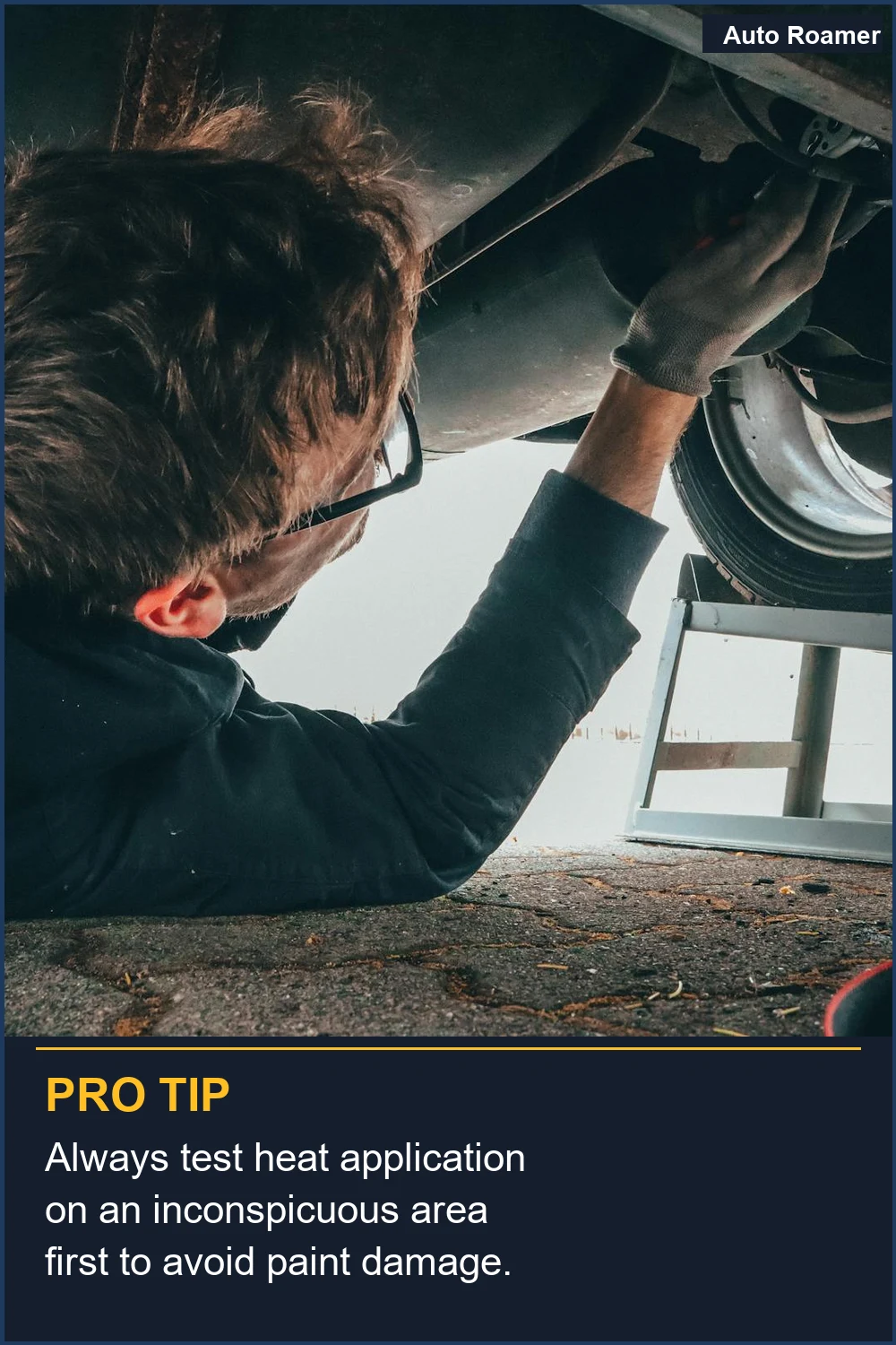 Always test heat application on an inconspicuous area first to avoid paint damage.