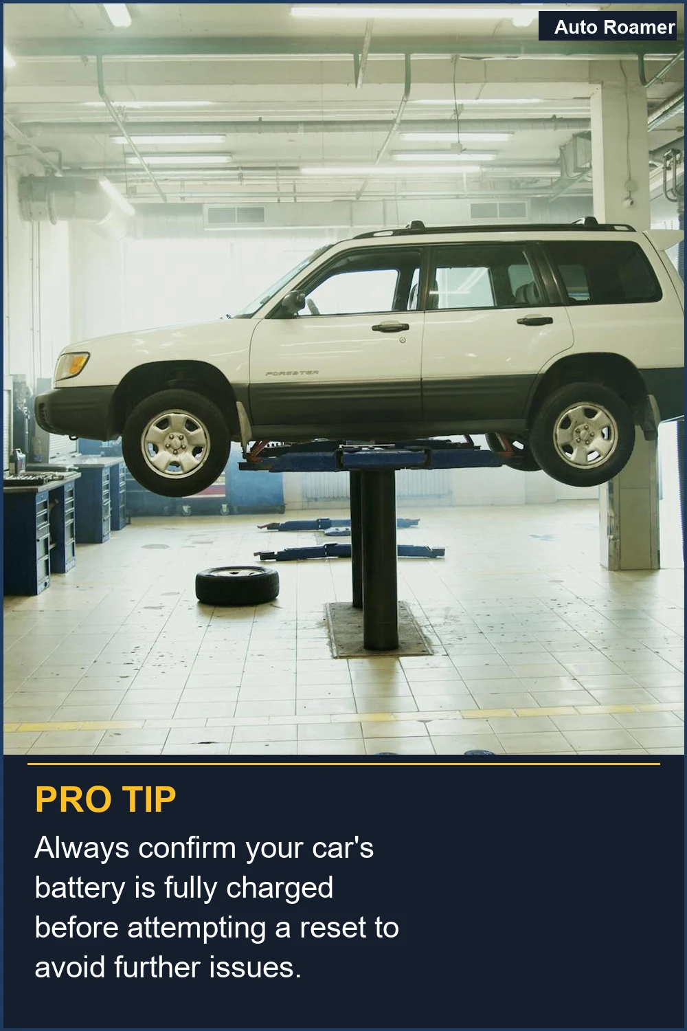 Always confirm your car's battery is fully charged before attempting a reset to avoid further issues.