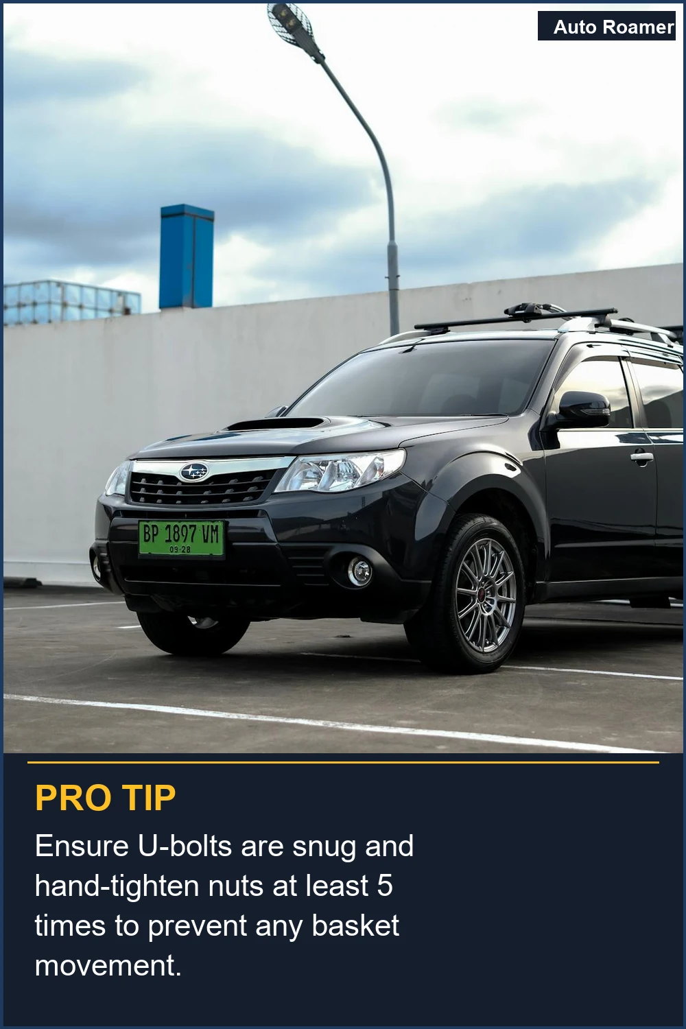 Ensure U-bolts are snug and hand-tighten nuts at least 5 times to prevent any basket movement.